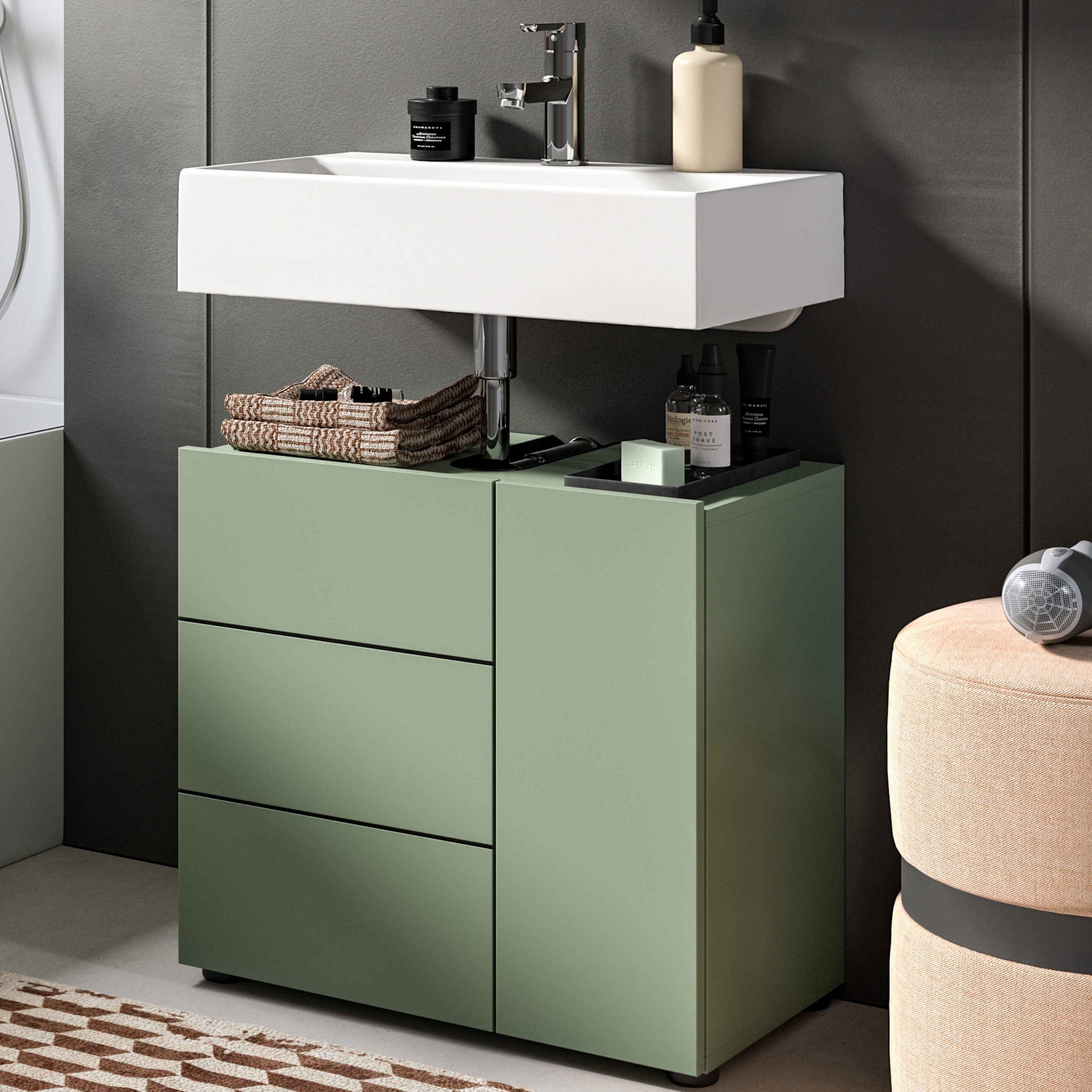 furnling Waschbeckenunterschrank Vera Badschrank mit wasserabweisender Ober günstig online kaufen