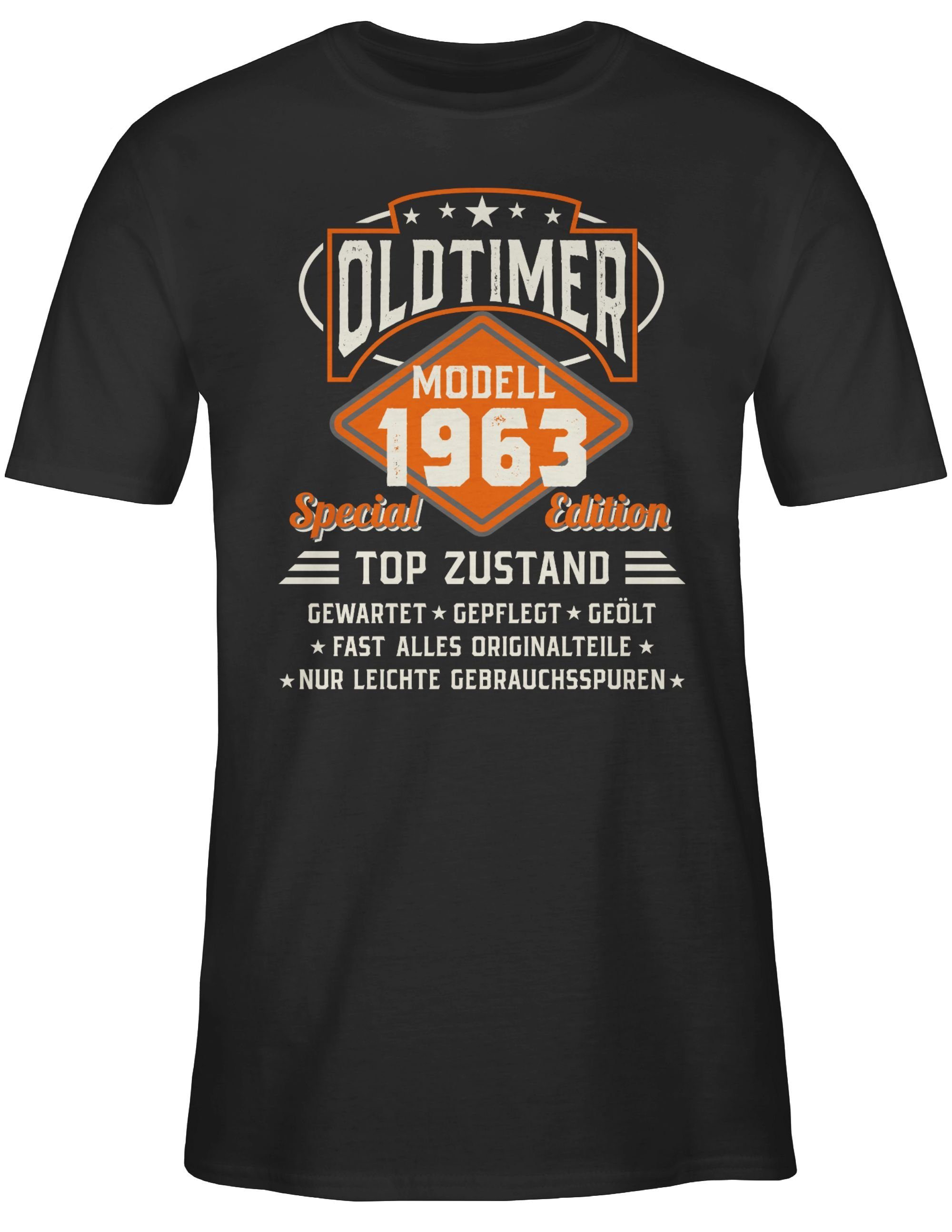 Geburtstag T-Shirt Shirtracer Oldtimer 60. Modell 1963 Schwarz 01