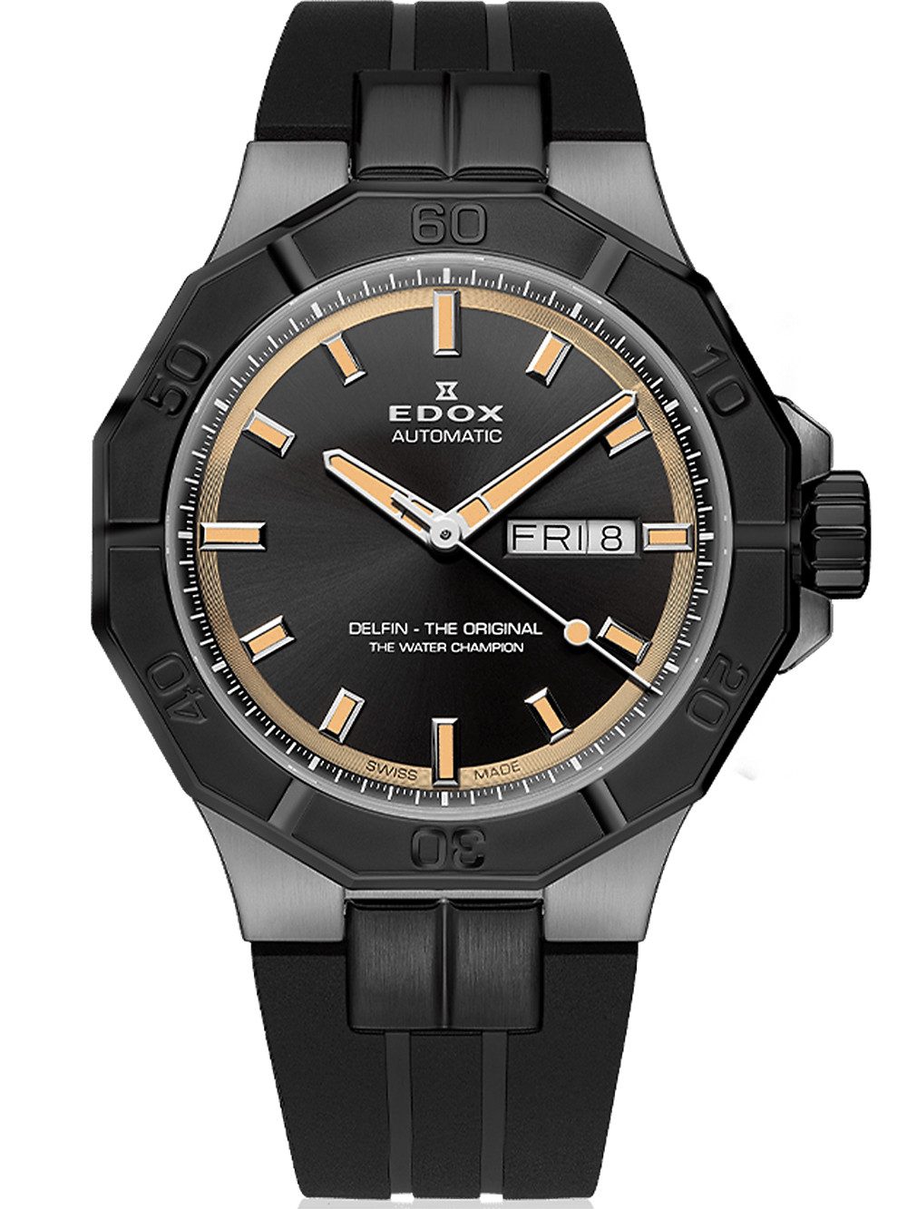 Edox Quarzuhr Edox 88008-37GNCA-GBEI Delfin Day-Date Edox 88008-37GNCA-GBEI Delfin Day-Date