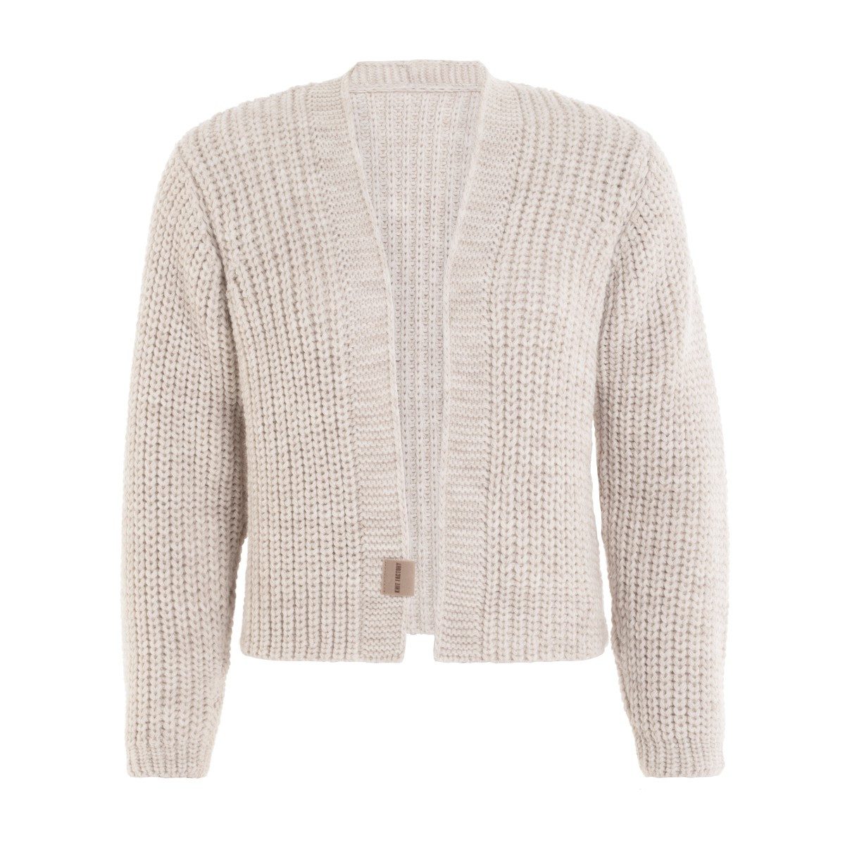 Knit Factory Strickjacke Marlo Kurze Beige 40 42 40/42 (1-tlg) Modell Marlo, für Herbst, Winter