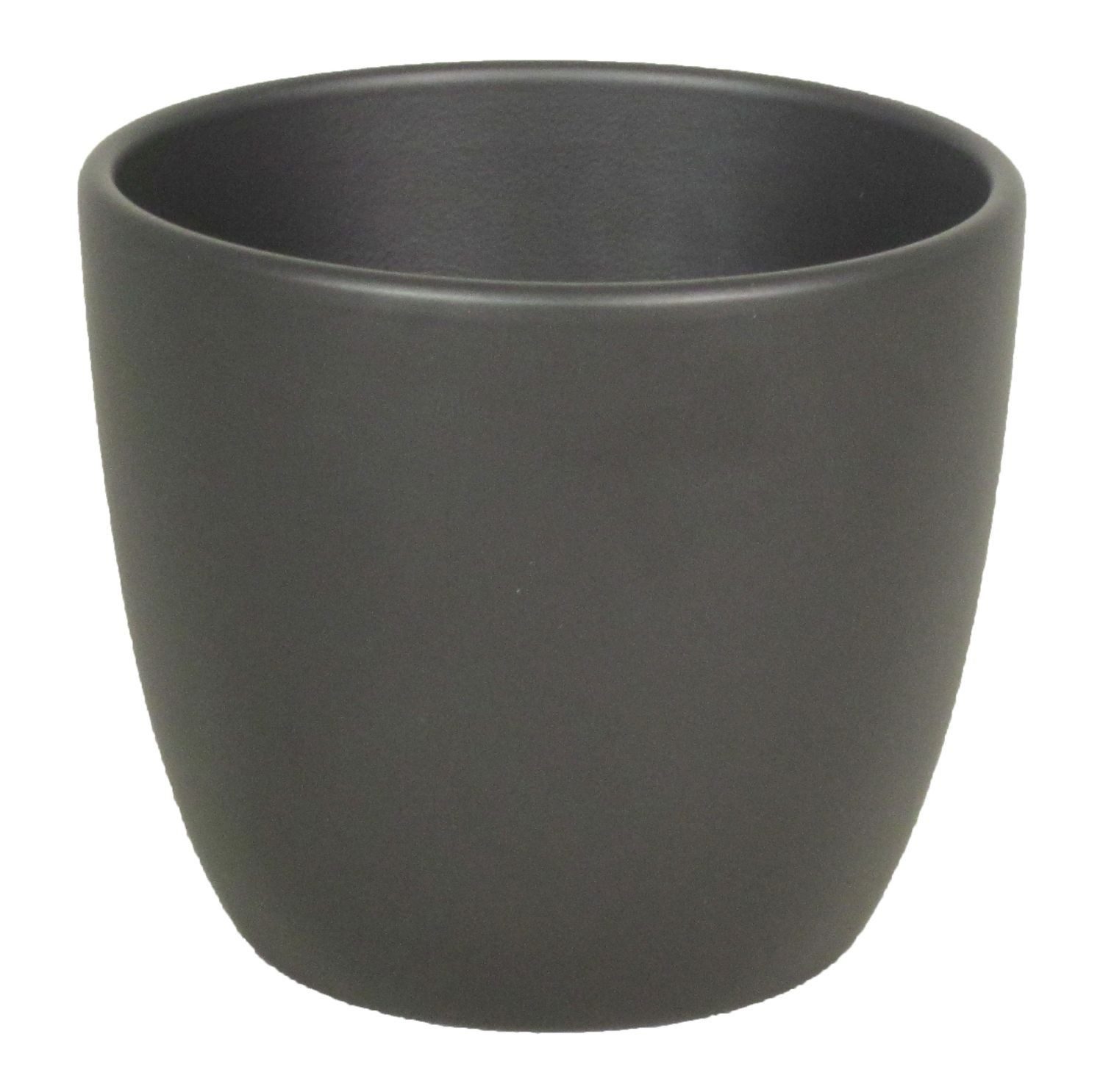 INNA-Glas Blumentopf Keramik Blumentopf, Ø12cm, 9,8cm, anthrazit, matt