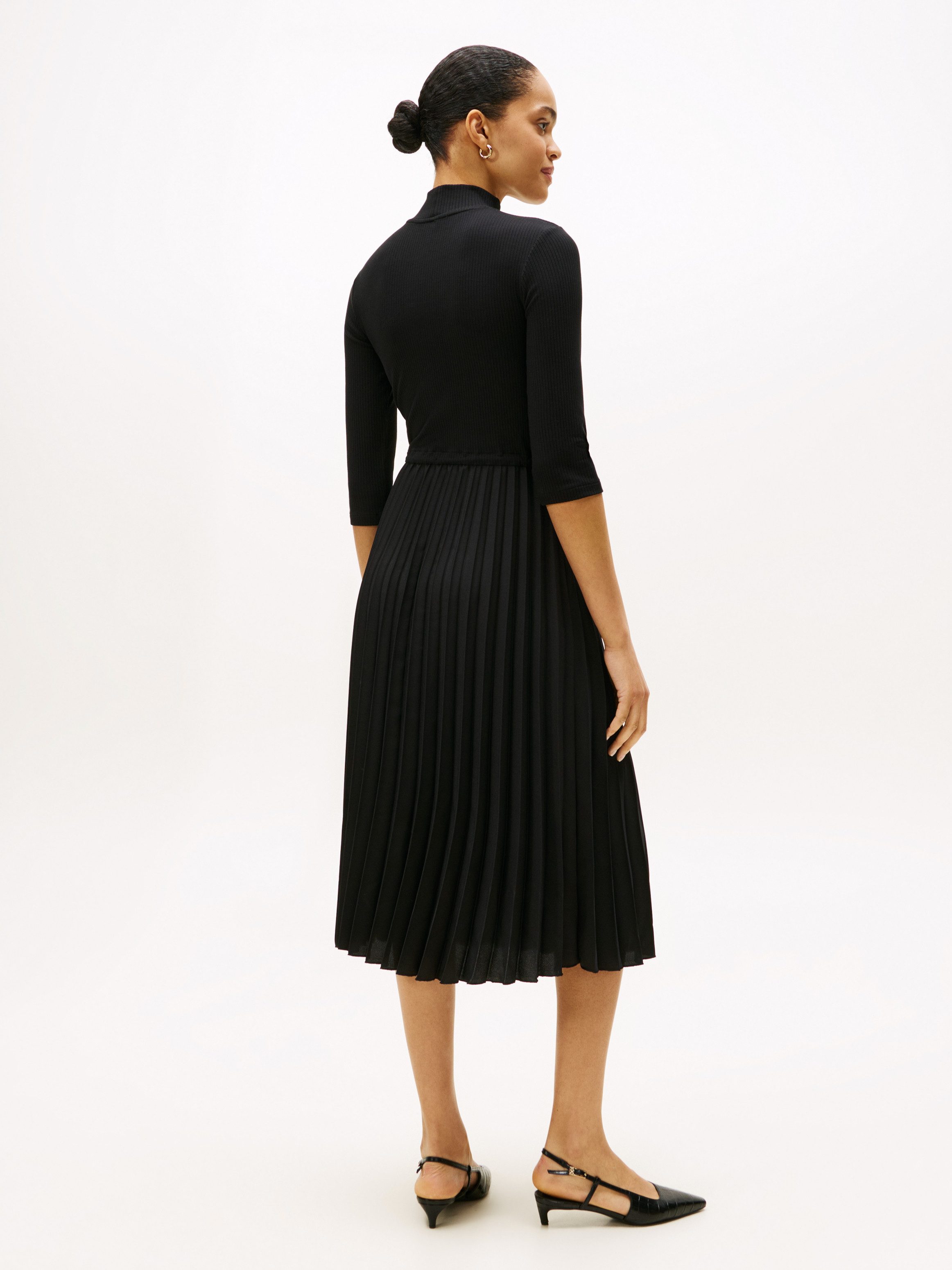 Tommy Hilfiger A-Linien-Kleid SLIM 5X2 RIB MIX MIDI DRS günstig online kaufen