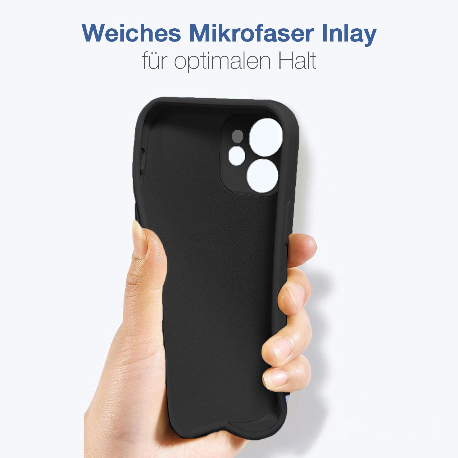 Tec-Expert Handyhülle SoftGrip Cover Hülle für Apple iPhone 12, Handy Case Bumper integrierter Kameraschutz flexibel
