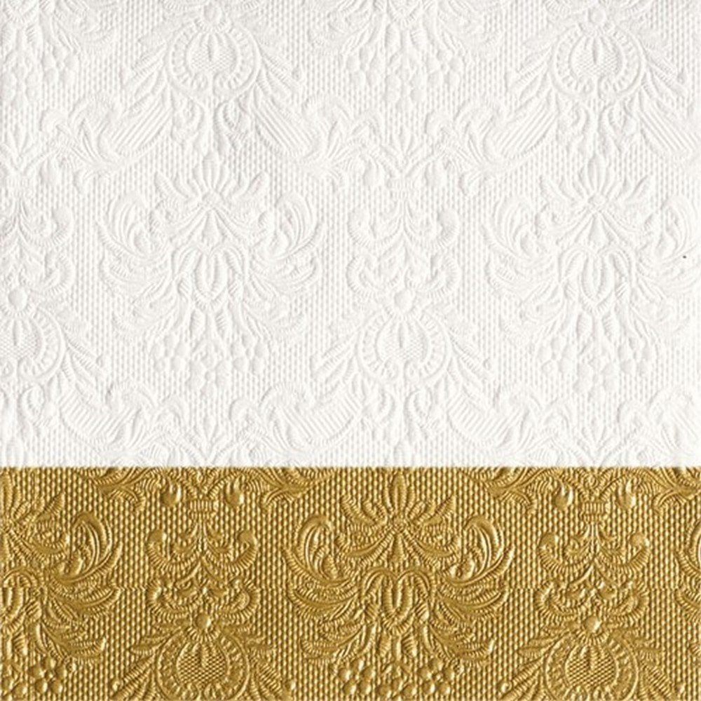 Ambiente Luxury Paper Products Papierserviette 15 Servietten Elegance dip gold 33x33cm, (15 St)