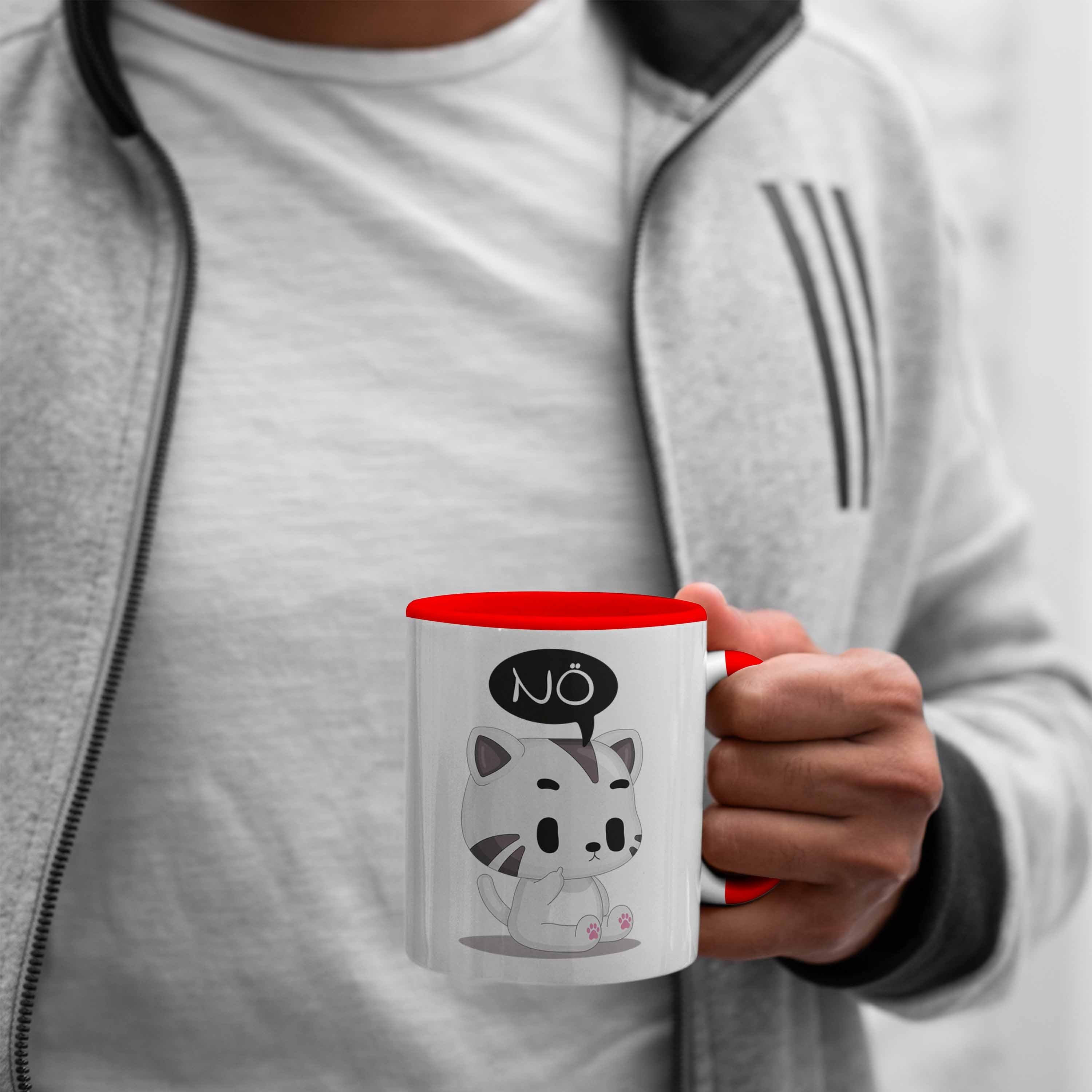 Kaffeetasse Geschenkidee Kollegin Trendation Nö Tasse Katze - Frauen Rot Lustige für Trendation Tasse