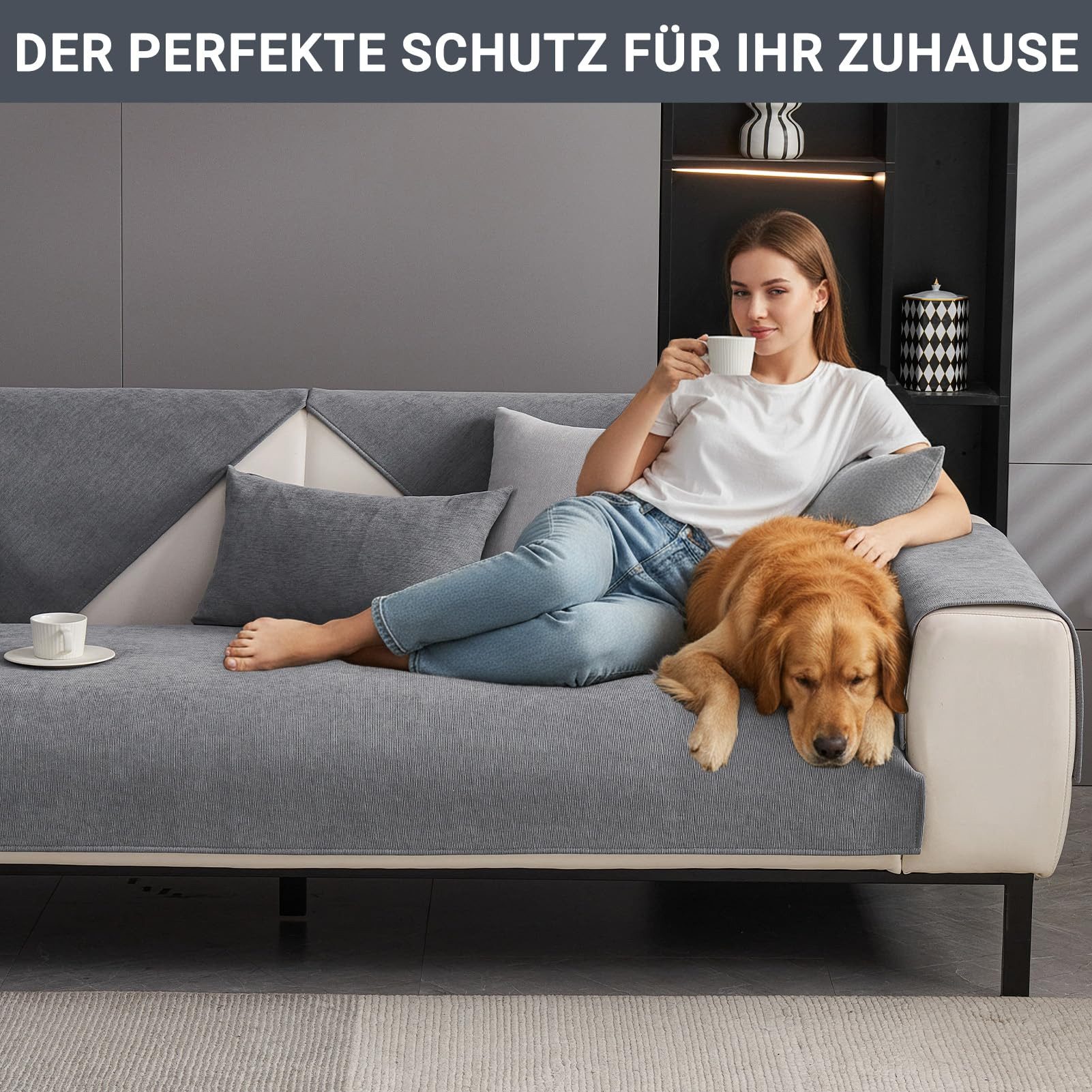 Diwzbyn Sofaschoner Sofa Überzug, Sofabezug, Sofadecken Für Sitzfläche, Sofaschoner, rutschfest, Sofadecke, Sofaschutz Katze Hund, Sofaüberwurf