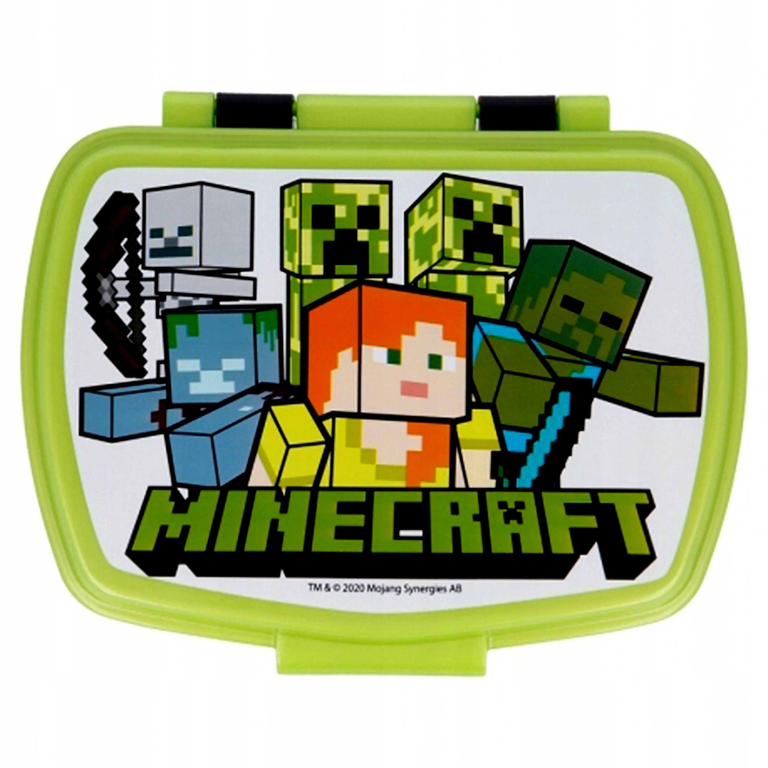 Sarcia.eu Lunchbox Minecraft Creeper, Grün-schwarze Frühstücksbox, Brotdose
