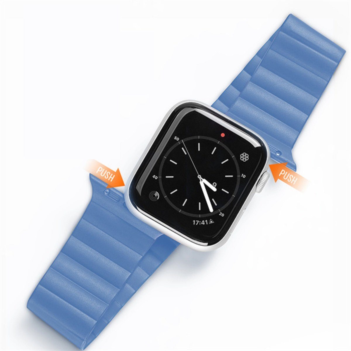 x 7/6/5/4/3/2 40 38 x Smartwatch-Armband mm) mit (41 / Ducis kompatibel Watch SE Uhrenarmband Dux Magnetband Blau Apple