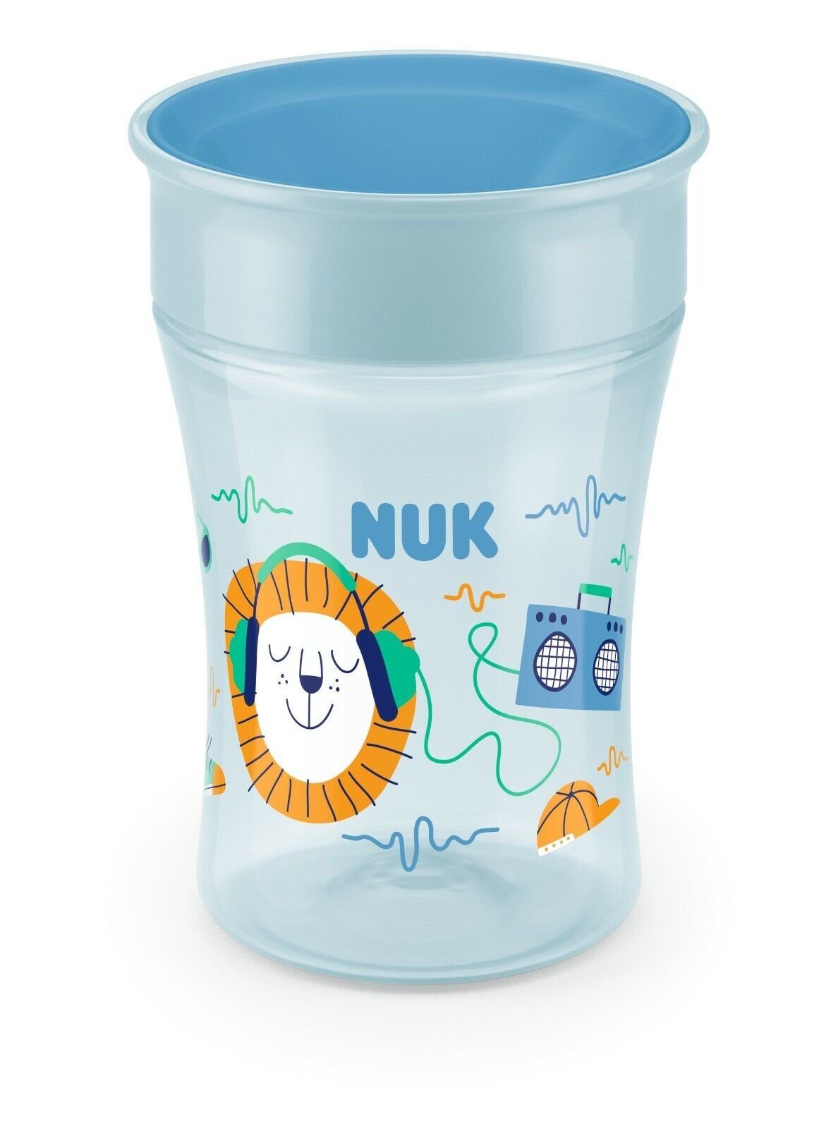 NUK Trinklernbecher Magic Cup Trinkbecher mit 360 Grad Rundum Trinkrand, lebensmittelecht