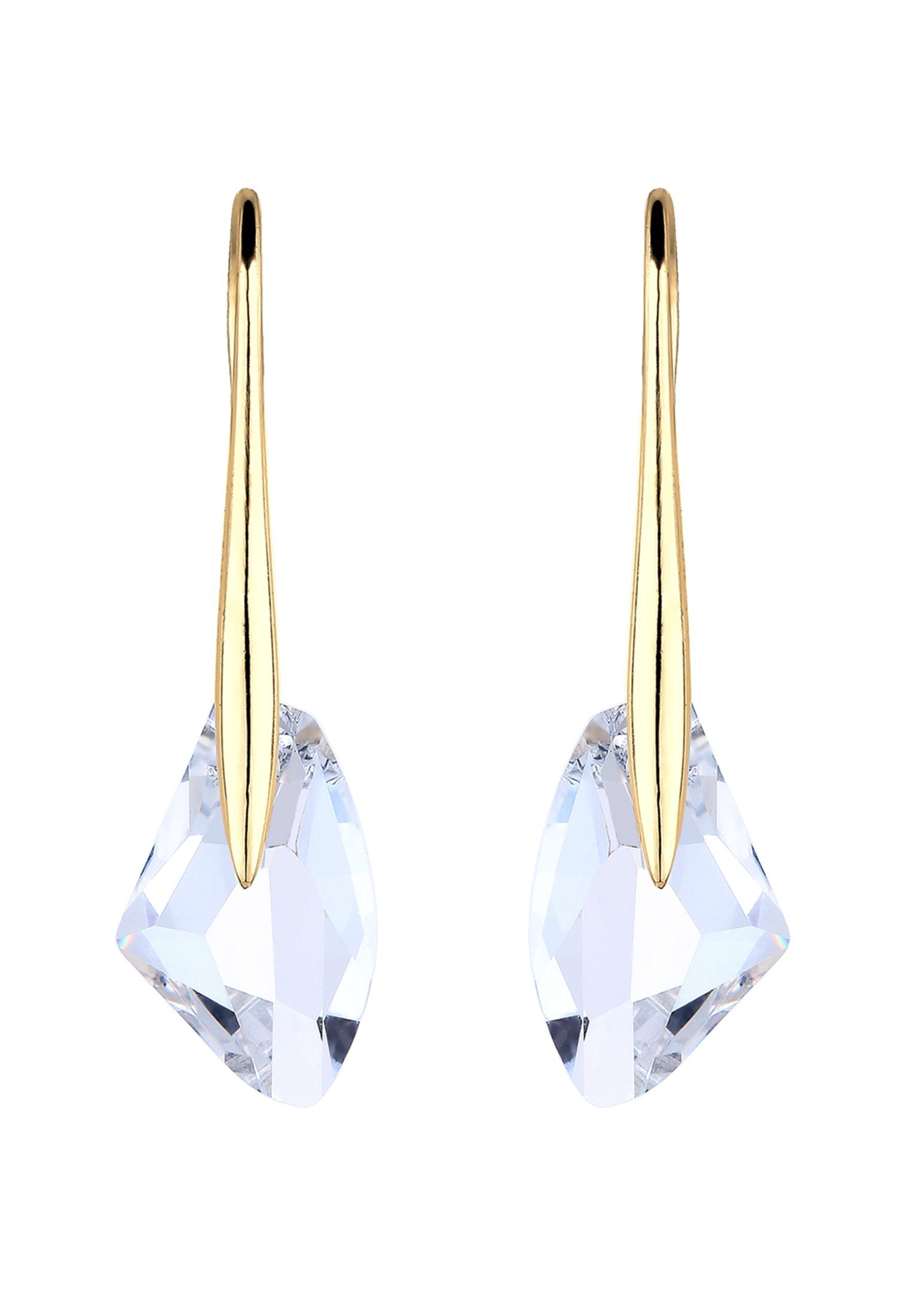 Gold Kristallen mit Elli Luxuriös Silber 925 Paar Ohrhänger