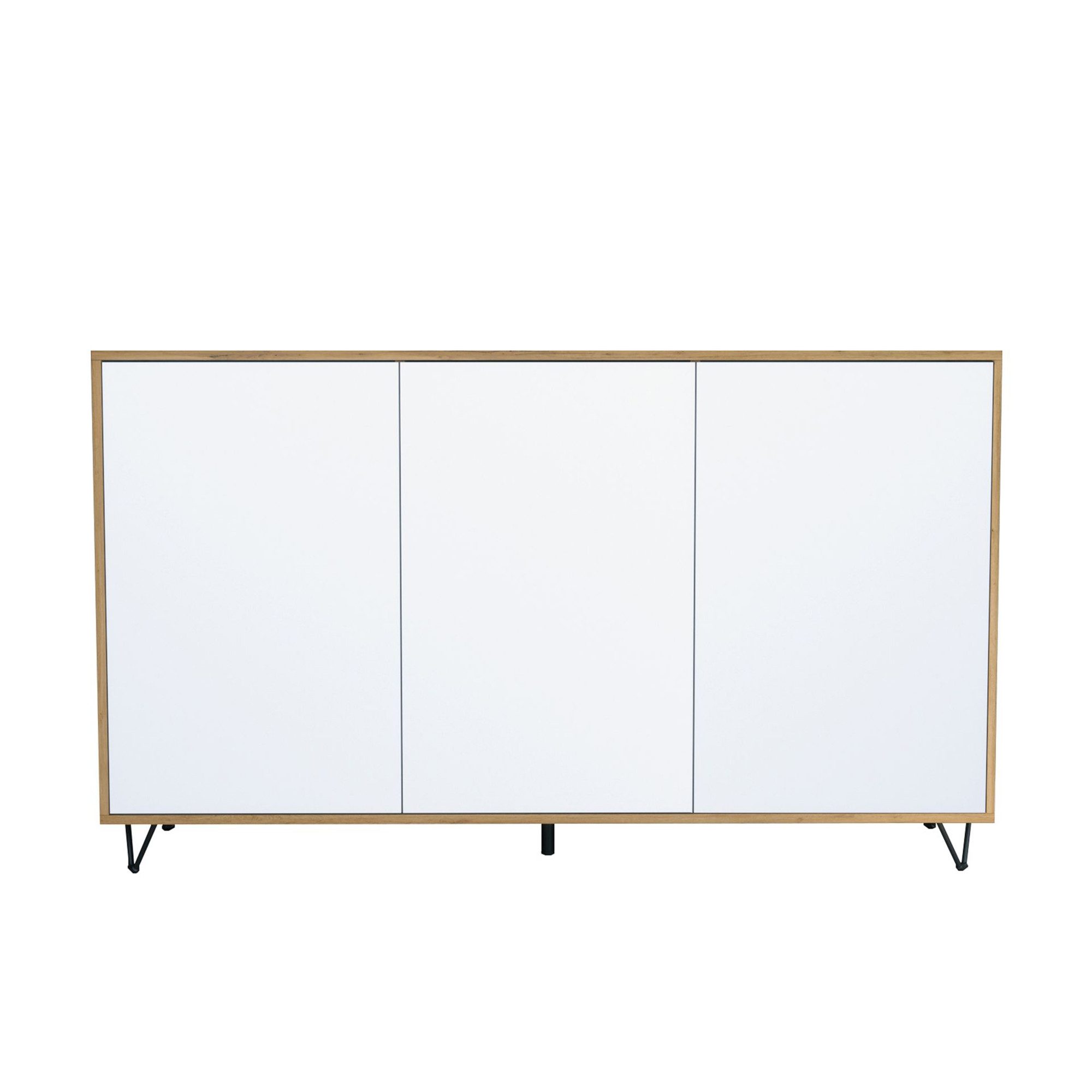 InnoFurn Sideboard Elisa, Kommode mit 3 Türen Push-to-Open, Made in Germany, Moderner Schrank