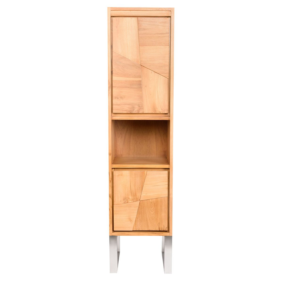 wohnfreuden Hochschrank Teakholz Hochschrank SAVANNA 165 cm