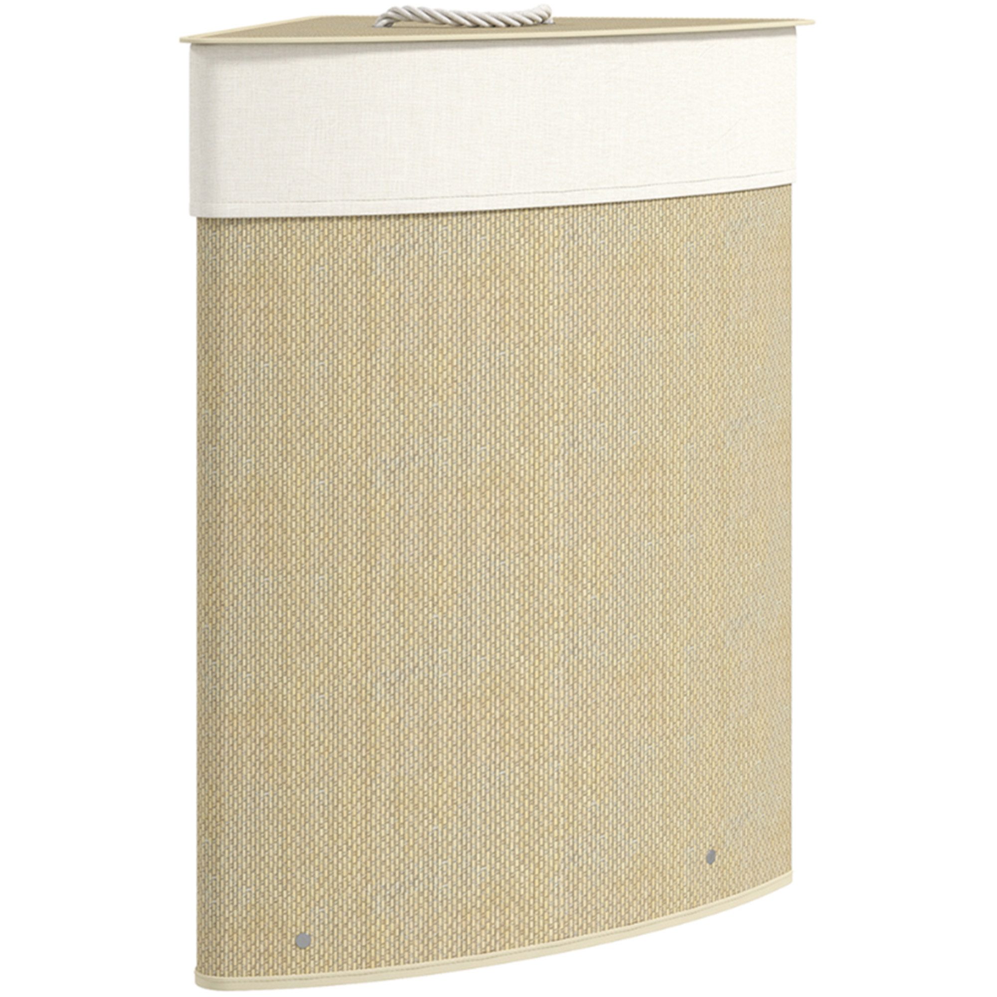 ibettertec Wäschetonne Bambus Wäschekorb mit Deckel, Laundry Baskets (Spar-Set, 1 St., Einzelartikel, 1x Wäschekorb + Bedienungsanleitung), abnehmbarer Deckel, herausnehmbarer waschbarer Stoffbeutel