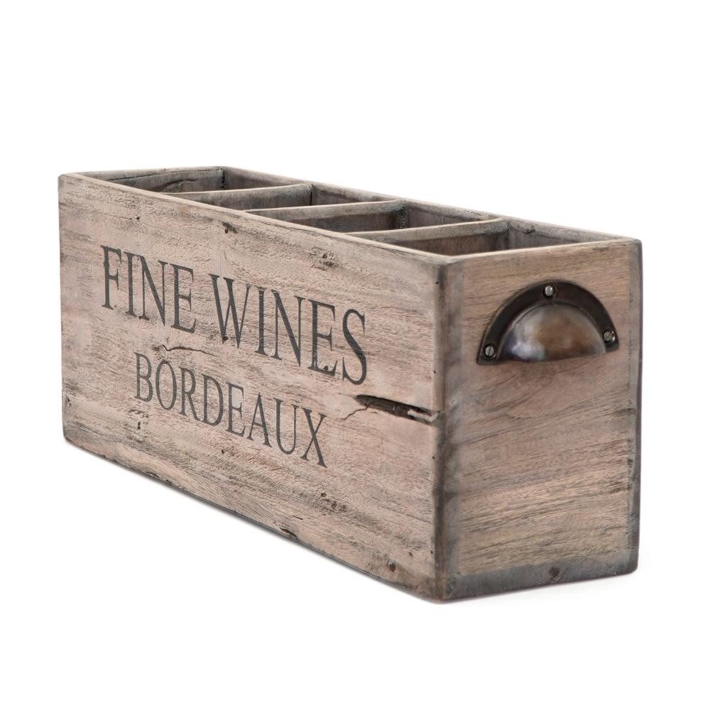 Weinregal Dekorative Flaschenbox CHATEAU 45cm antik-natural Mahagony