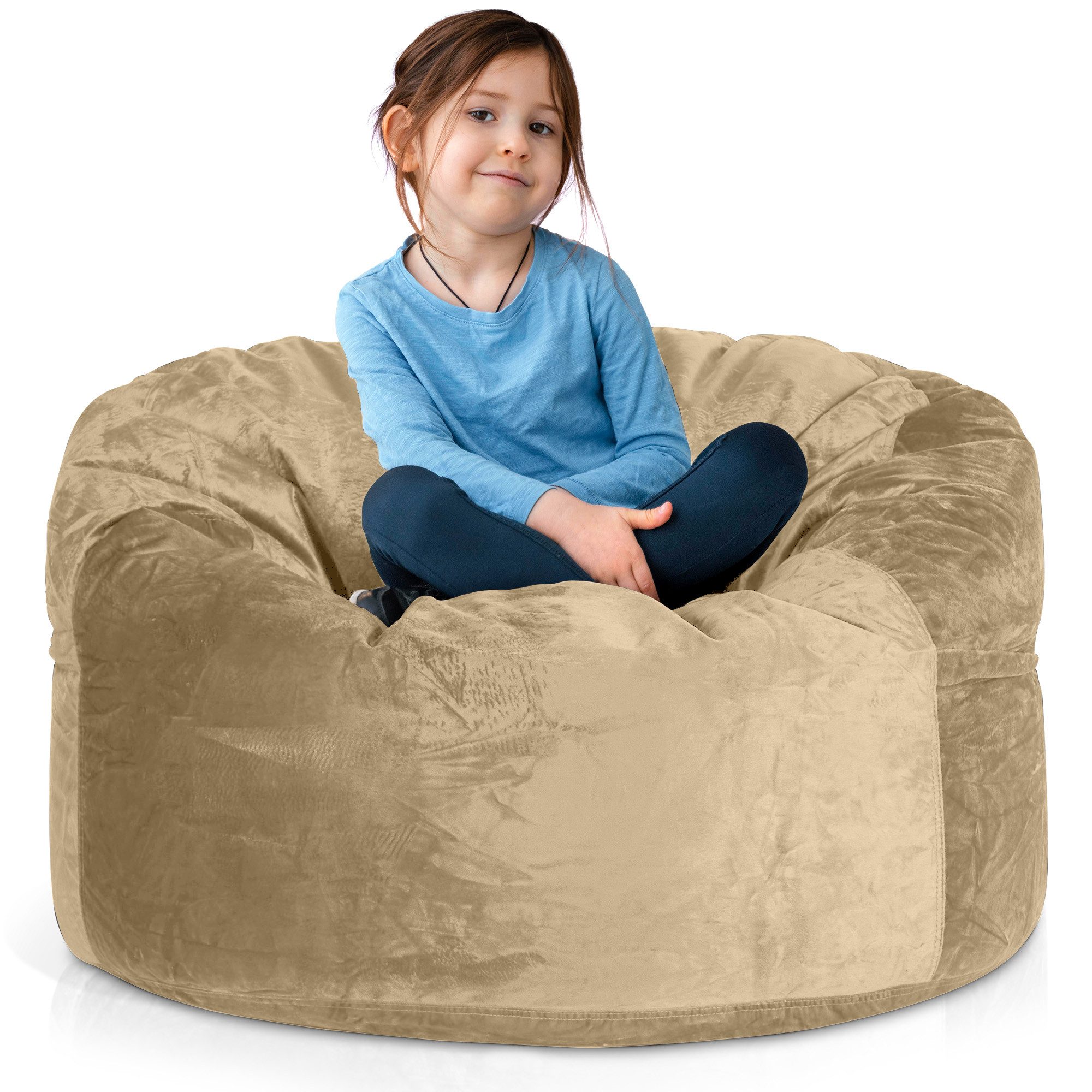 Green Bean Sitzsack Riesen-Sitzsack Jumbo XXL Velours (Riesensitzsack mit Memory-Schaum Flockenfüllung, Made in Germany - in 5 Größen (3ft - 7ft), Hülle abnehmbar mit Reißerschluss