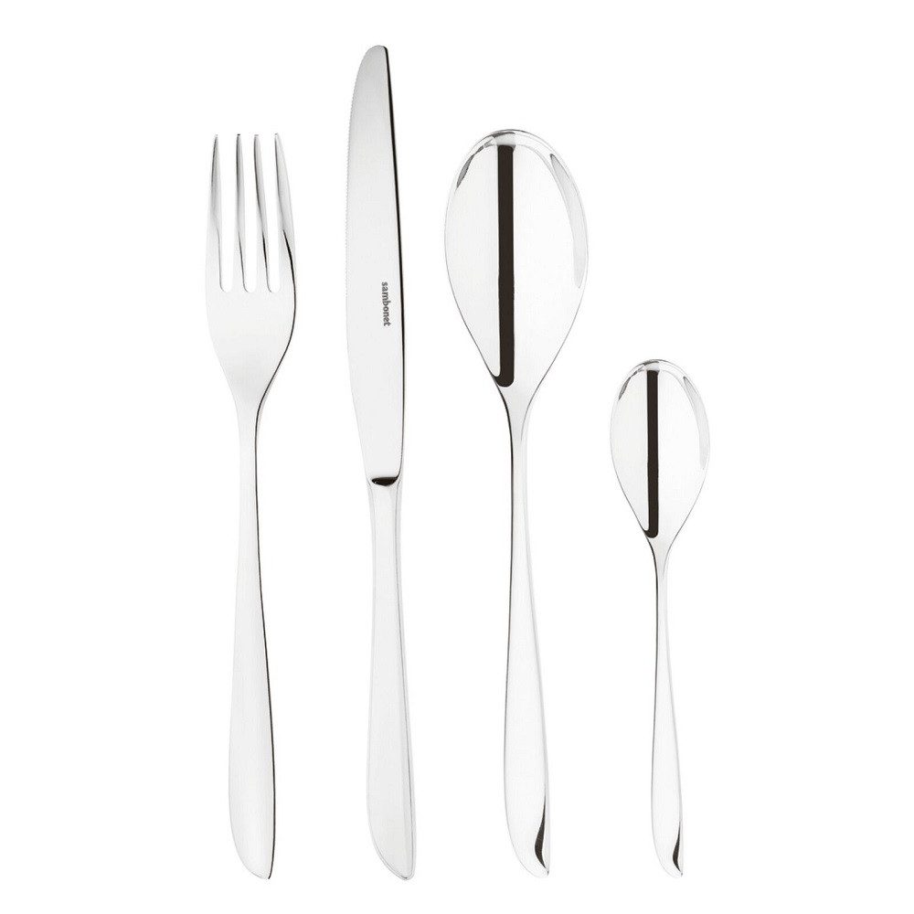 sambonet Besteck-Set Sambonet Leaf Mirror Stahl Besteck-Set 24-tlg., 6 Personen, Edelstahl