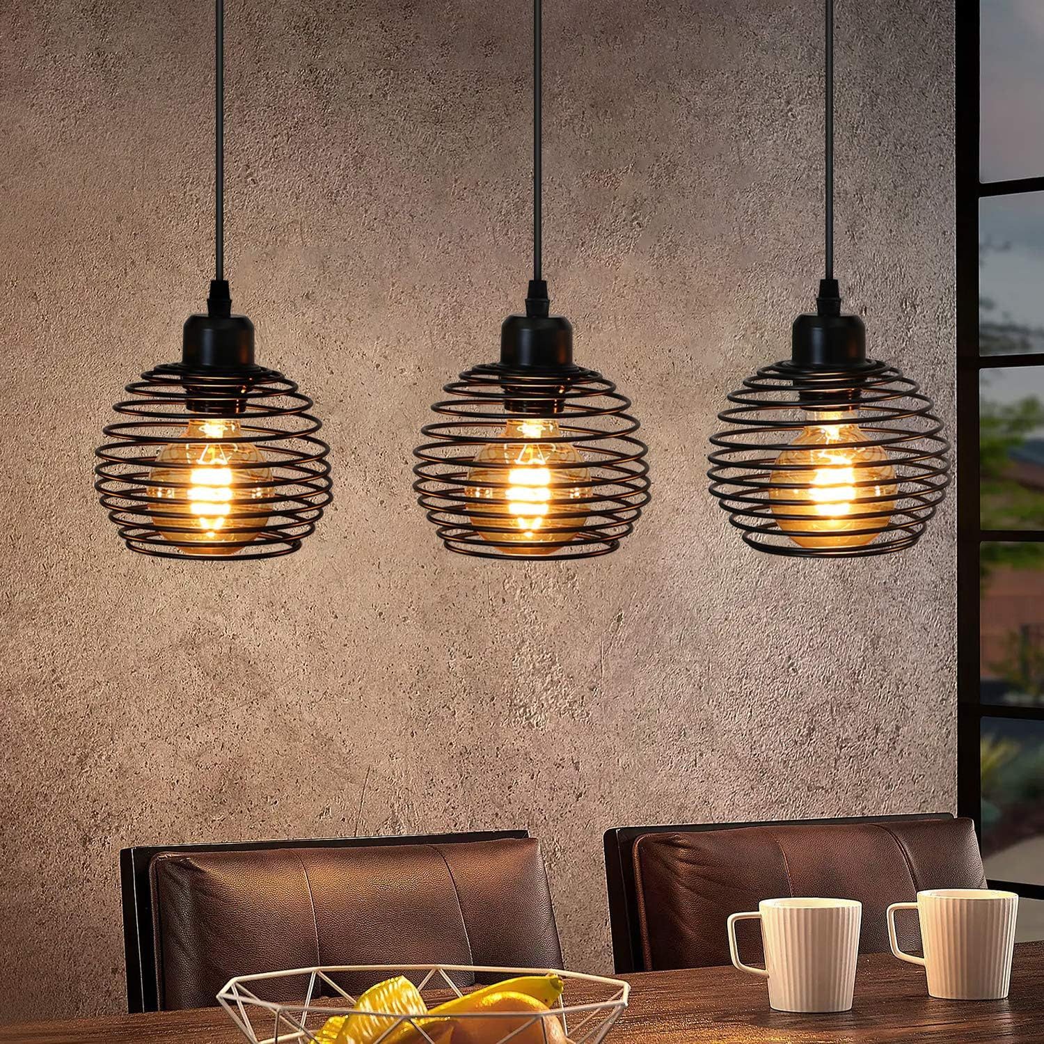 Nettlife Pendelleuchte Esstisch Schwarz Vintage Metall günstig online kaufen