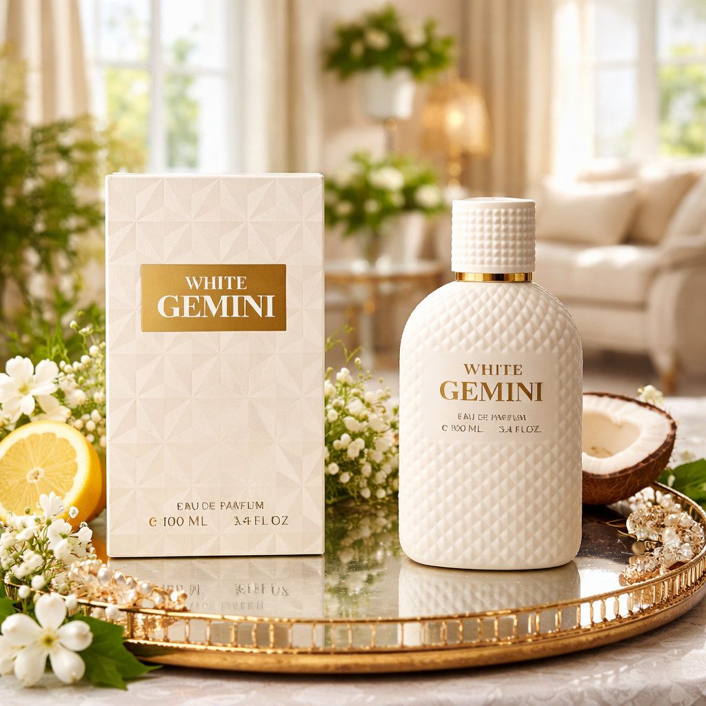 Fine Perfumery London Eau de Parfum White Gemini für Damen 100 ml, 1-tlg., Luxuriöser Damenduft, langanhaltend, edle Verpackung, Premium