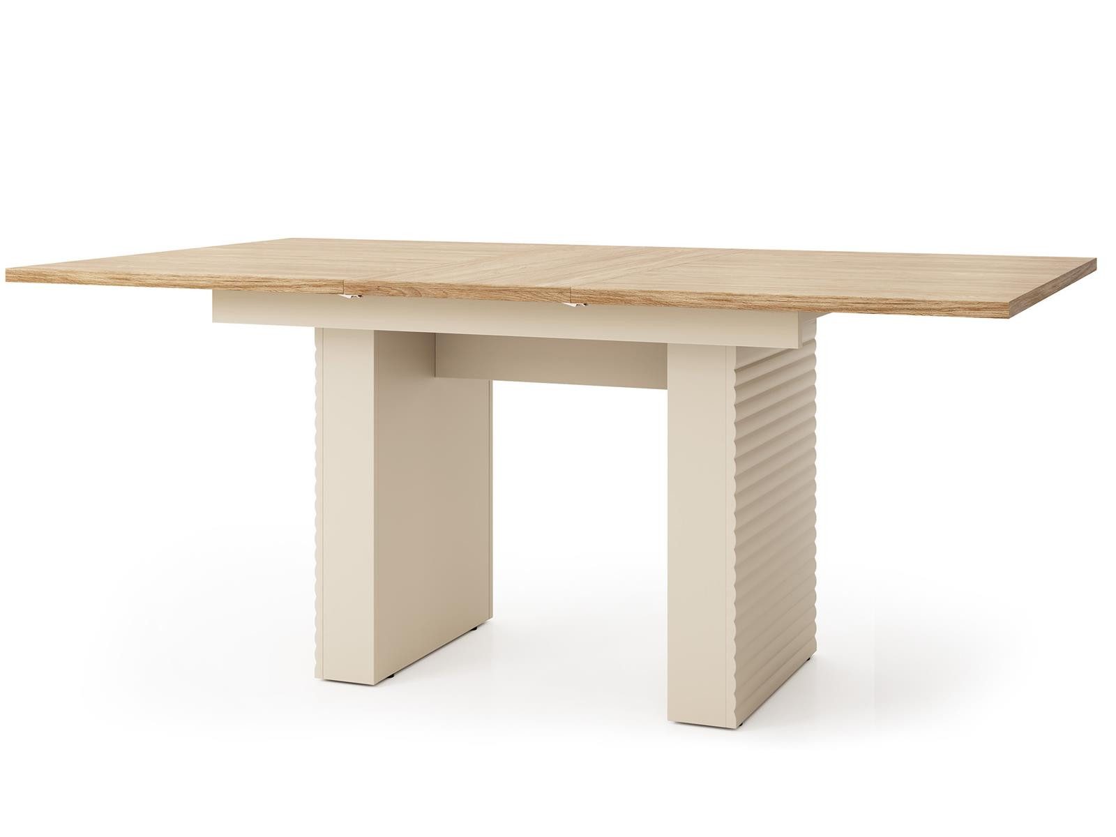 Compleo Esstisch Esszimmertisch Rechteckiger 140-180 cm, Elegant Lamellen LAMI
