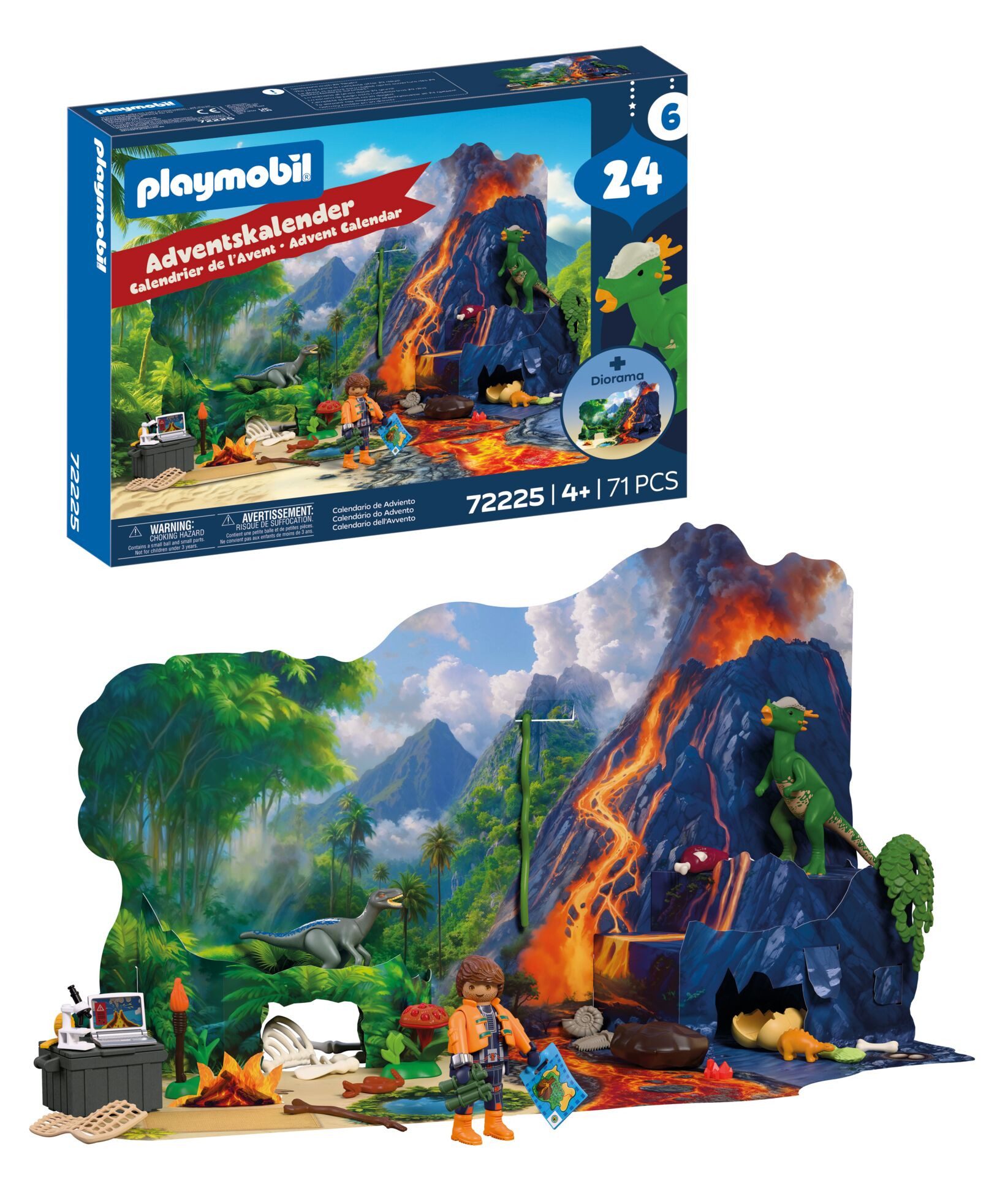 Playmobil® Spielzeug-Adventskalender Spielbausteine, Dino-Expedition (72225), Dinos, Made in Europe