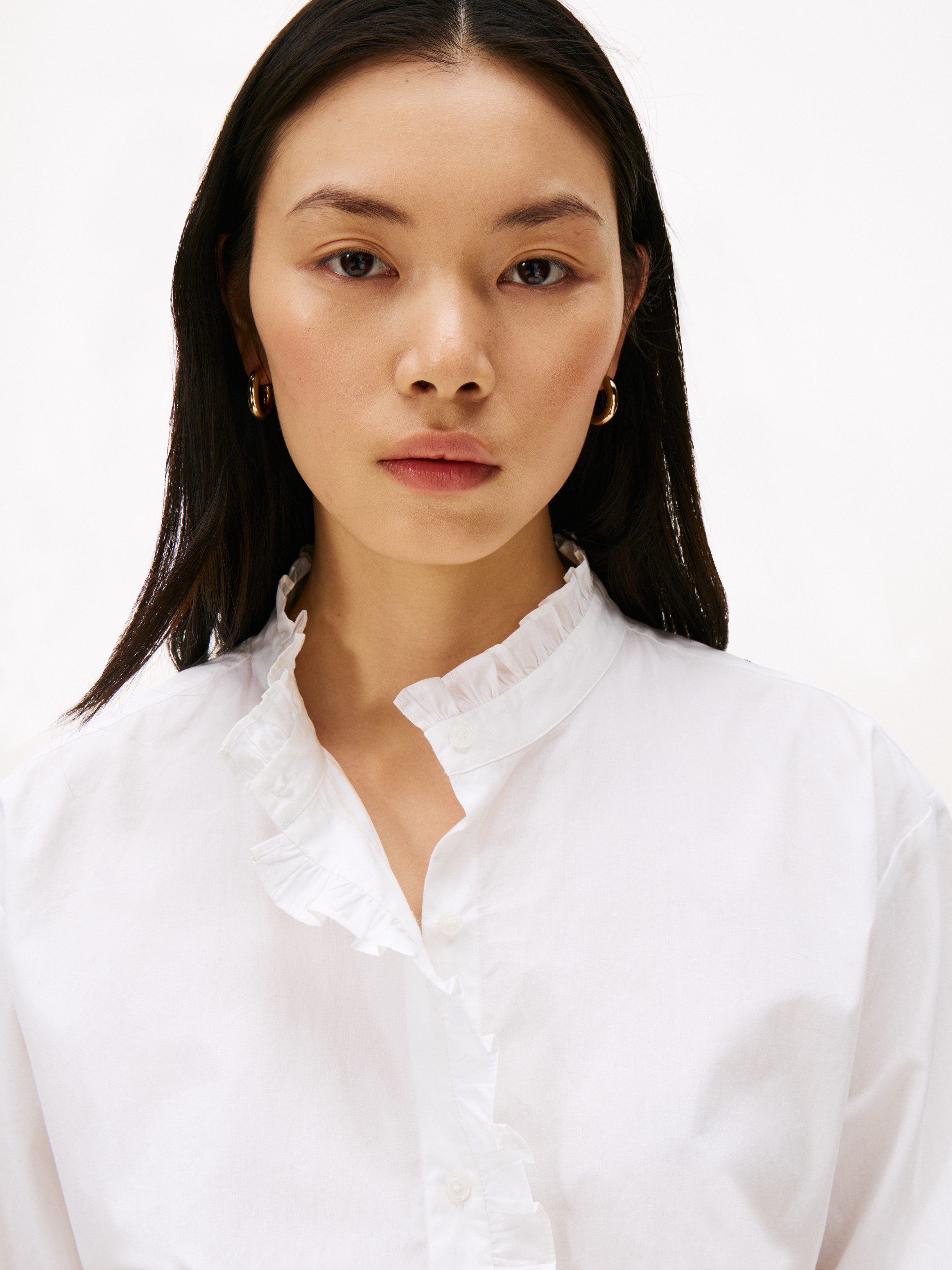 Tommy Hilfiger Rüschenbluse POPLIN RUFFLE SHIRT mit Rüschen Detail günstig online kaufen