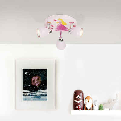 Lightbox Deckenleuchte, LED wechselbar, warmweiß, LED Deckenstrahler - im Prinzessinnendesign - mit warmweißem Licht