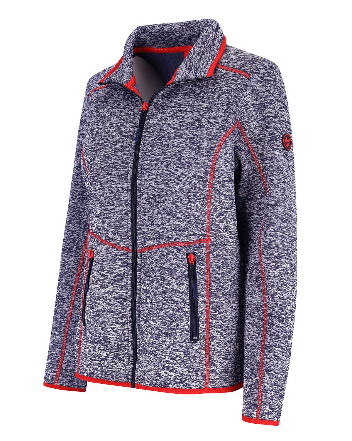 Hajo Strickjacke Strickfleece Jacke Mouliné Optik