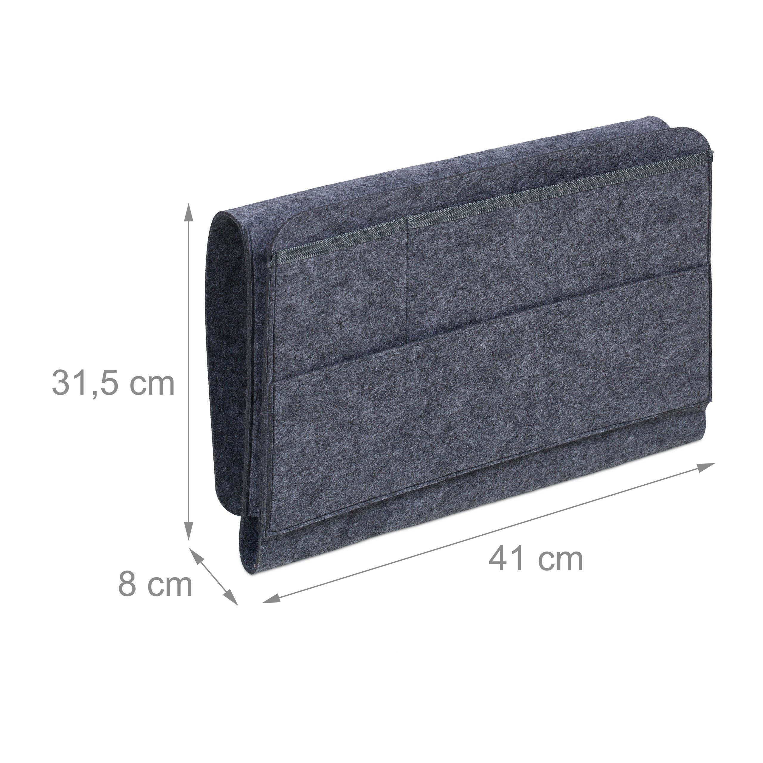 relaxdays Betttasche mit 4 Fächern 2er Set