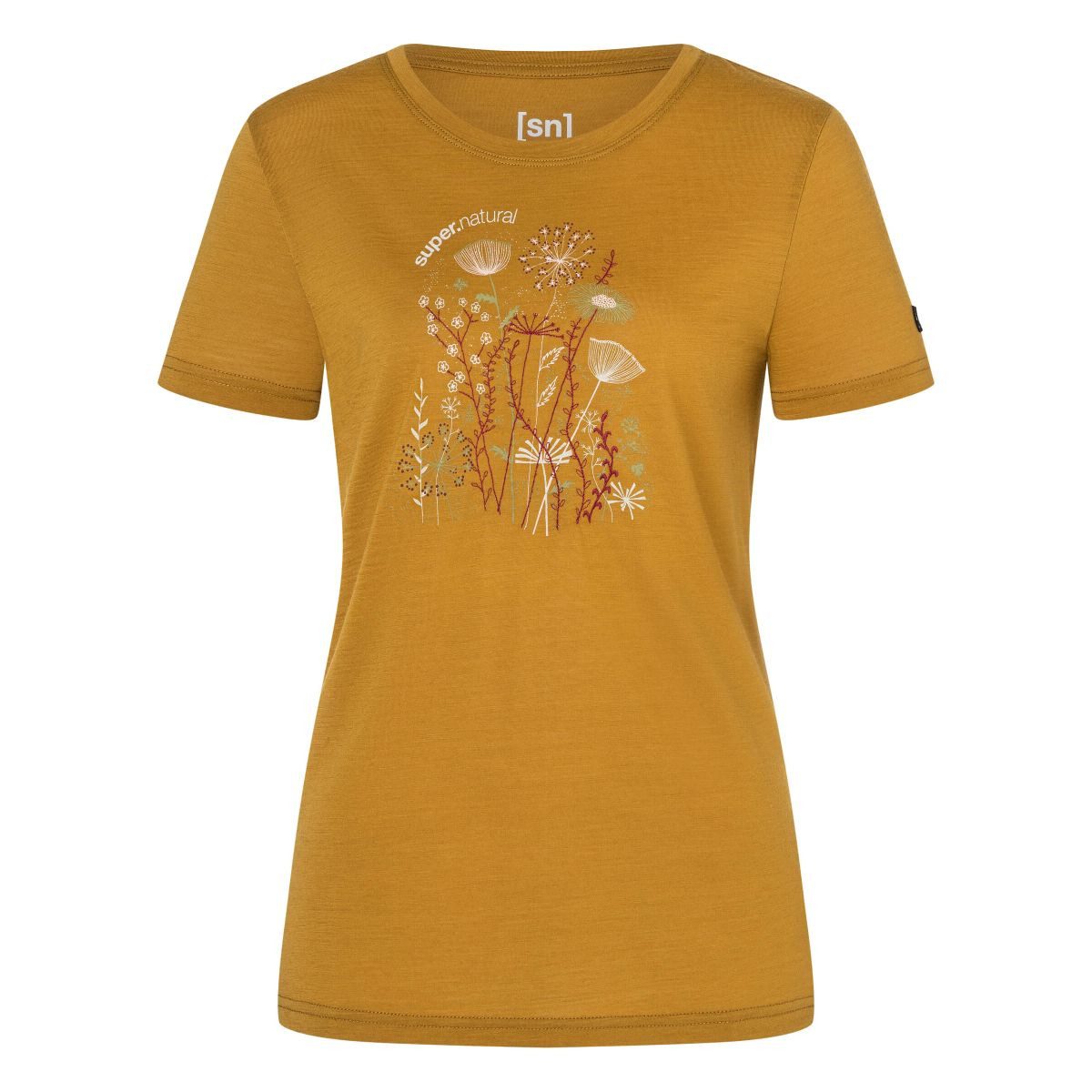 SUPER.NATURAL Kurzarmshirt W Rock Flowers Tee Leichtes Damen-T-Shirt mit floralem Design, ideal für