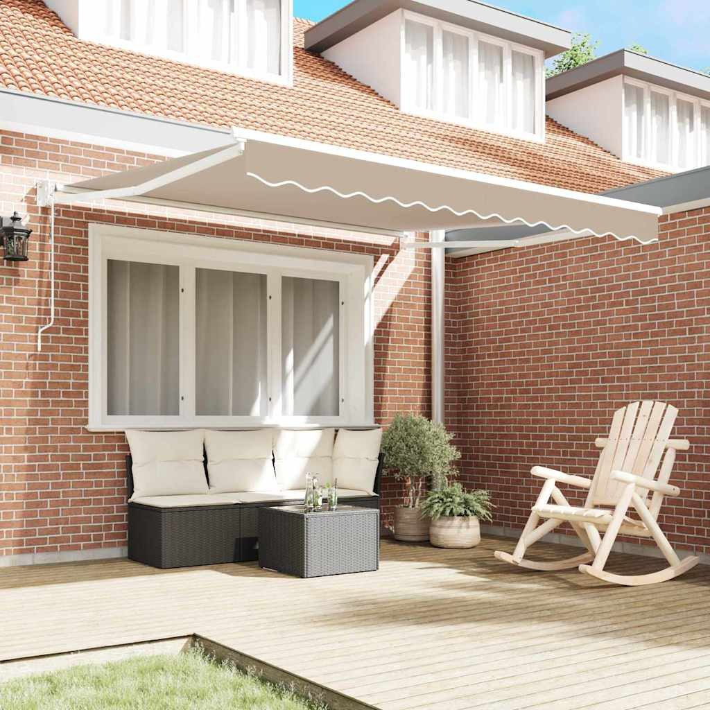 vidaXL Markise Ausziehbare Markise Beige 350 x 250 cm Polyester und Metall (1-St)