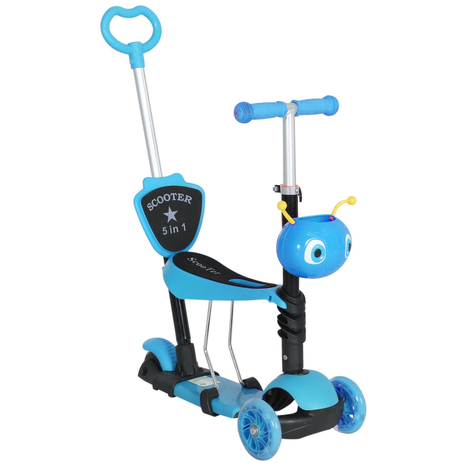 HOMCOM Scooter 3-in-1 Kinderscooter höhenverstellbar