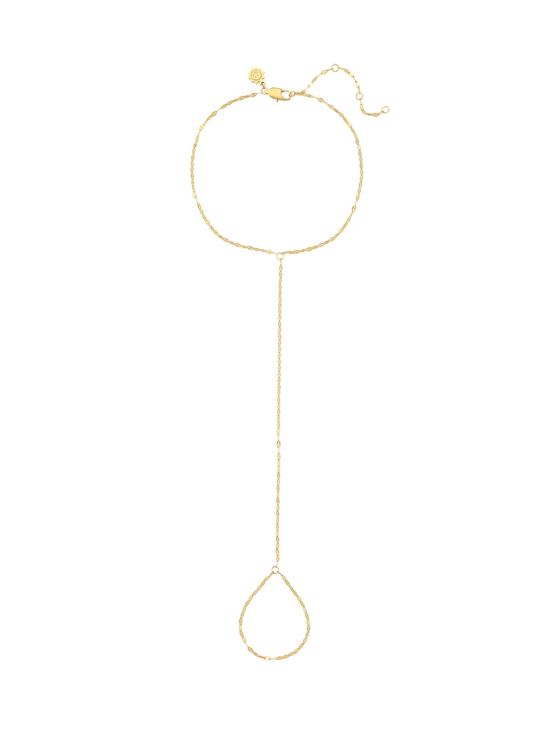 Hey Happiness Fußkette mit Zehenring Rolo – Edelstahl Damen Fußschmuck verstellbar, wasserfeste Fußkettchen Toe Chain Anklet, für Strand und Pool