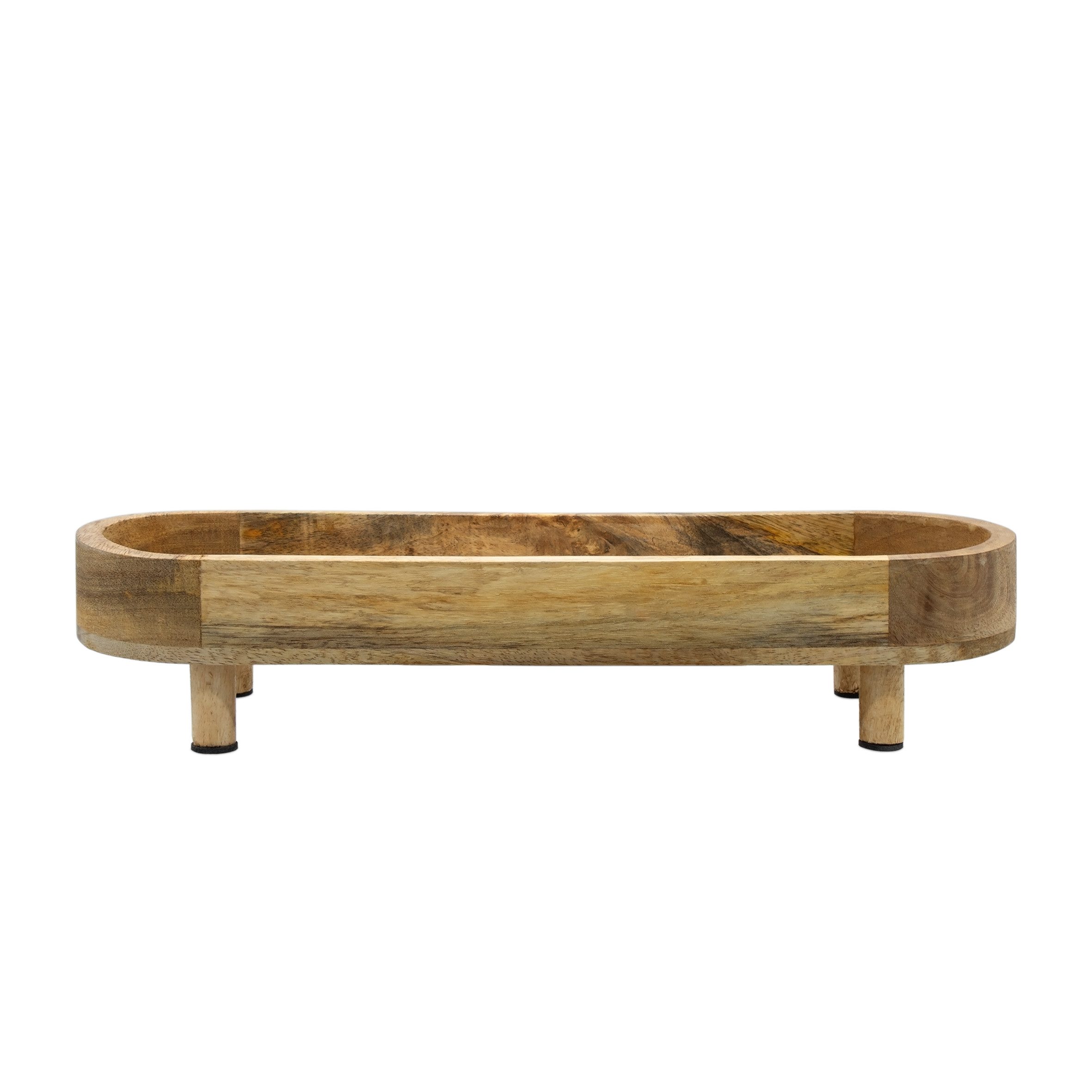 Spetebo Servierschale oval natur - 40 x 13 cm -, Mango Holz massiv, (Holz Serviertablett, 1-tlg), lebensmittelecht