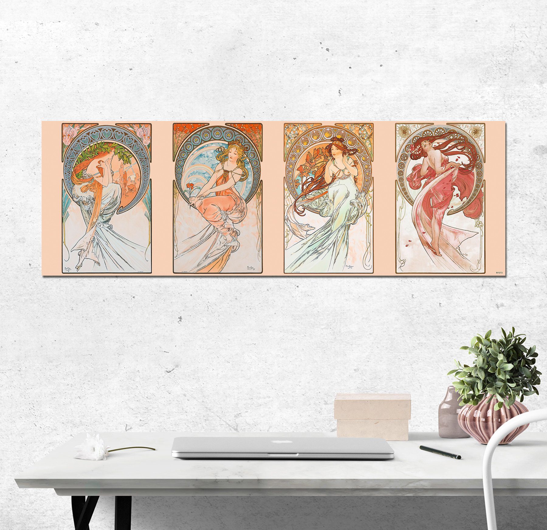 Close Up Poster Alfons Mucha Poster Jugendstil Die Vier Künste 91,5 x 30,5