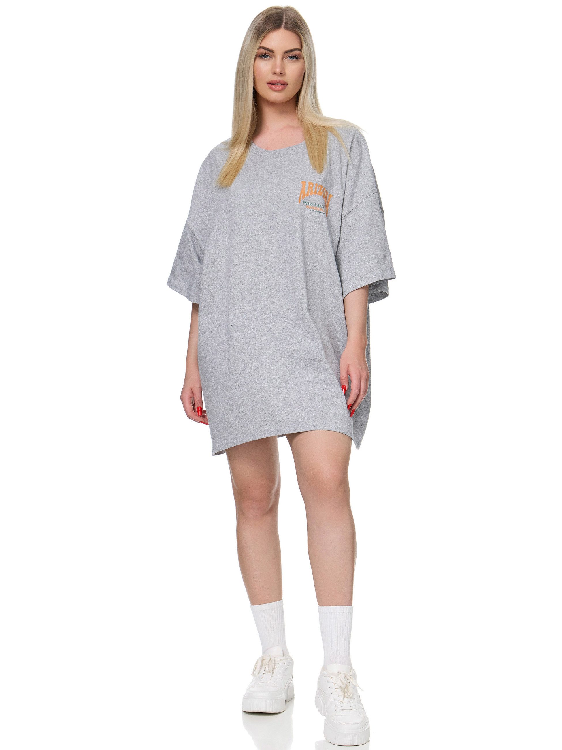 Worldclassca T-Shirt Worldclassca Oversized Print ARIZONA T-Shirt lang Sommer Oberteil Baumwolle