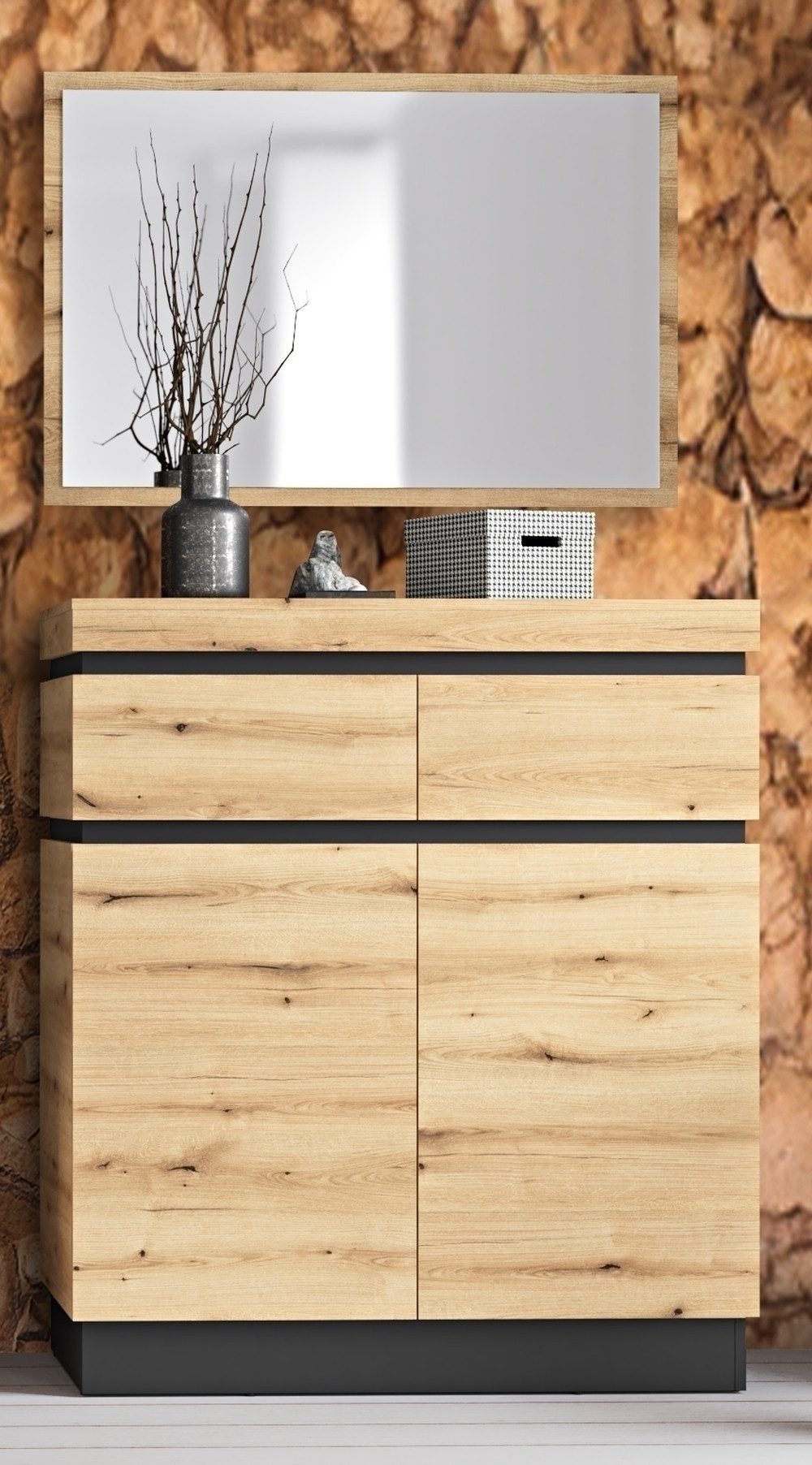 Meble Wójcik Garderoben-Set (2-teilig) Evoke Eiche Dekor - 101x201x45 BxHxT, (2-teilig)