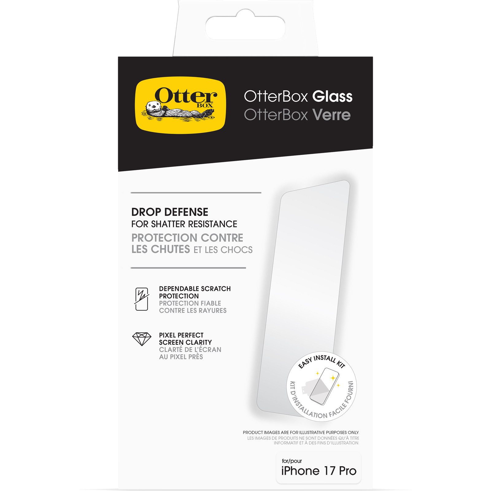 Otterbox Displayschutzglas Glass Screen Protector für Apple iPhone 17 Pro, Displayschutzfolie, Schutzfolie, Bildschirmschutz, kratz- & stoßfest – Bild 4 von 4