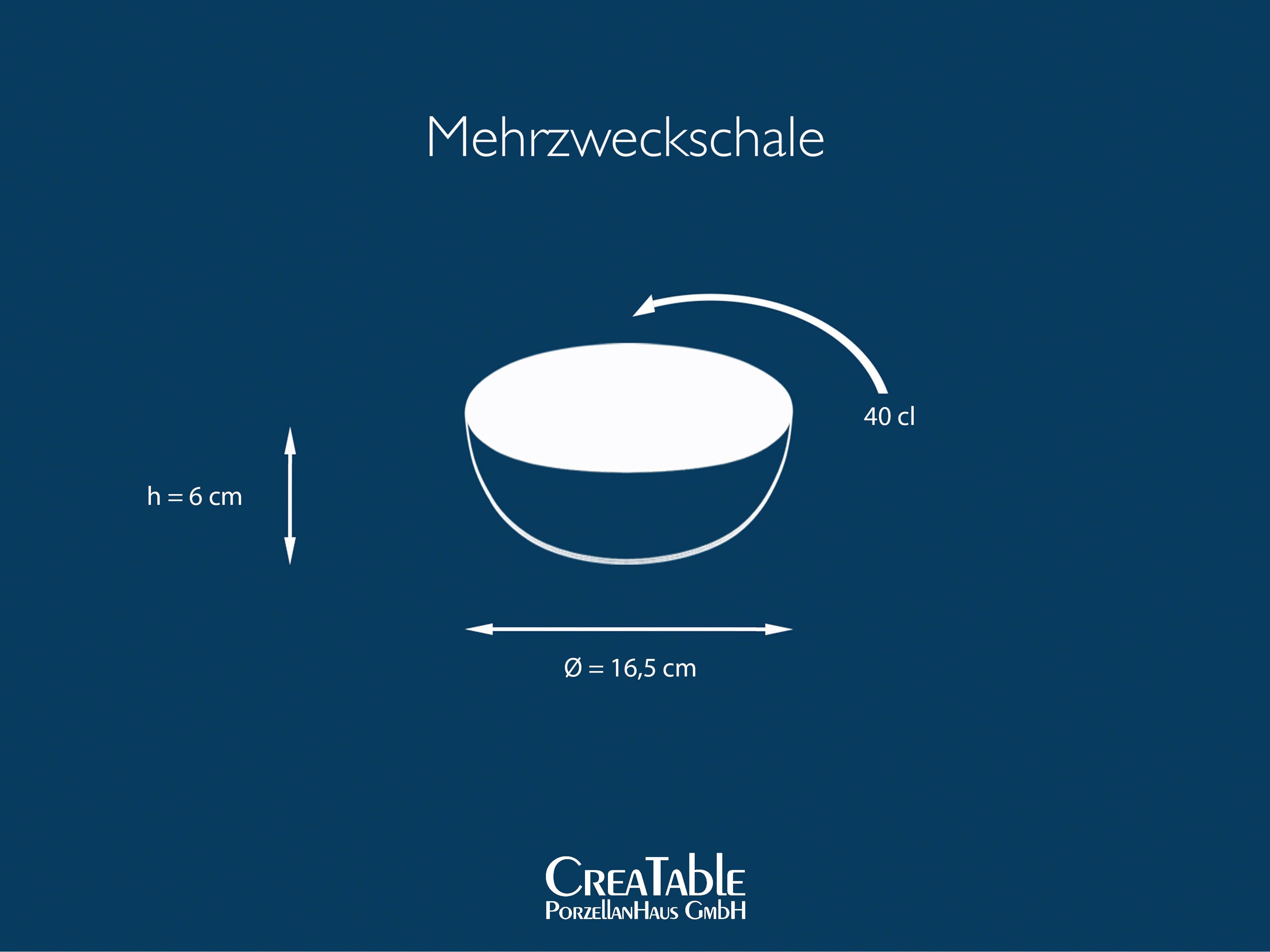 CreaTable Müslischale NATURE COLLECTION, Steinzeug, (Set, 6-tlg), Salatschale, Snackschale, Ø 16,5 cm