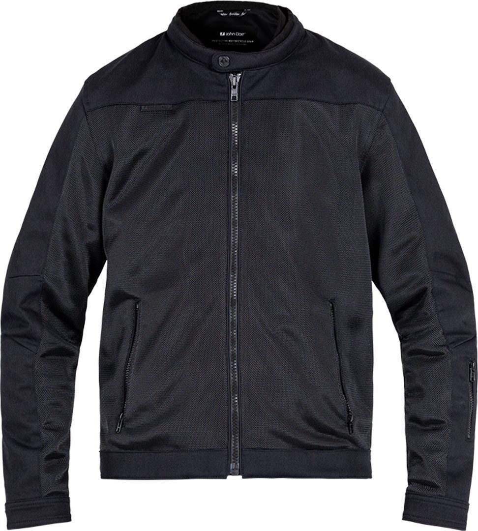John Doe Motorradjacke Aero Mesh Black perforierte Motorrad Textiljacke protektoren