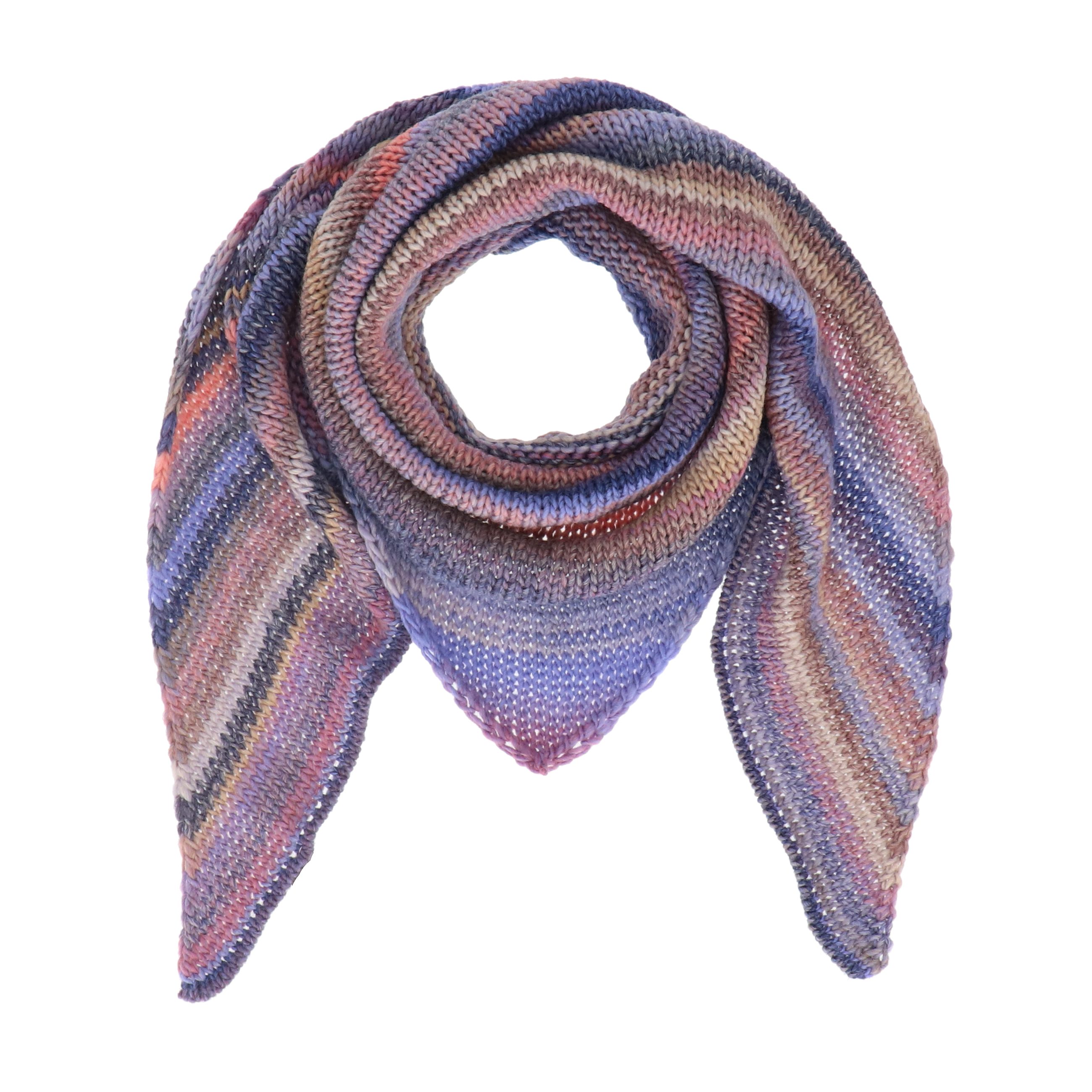 Strickschal Dreieckstuch mit Farbverlauf