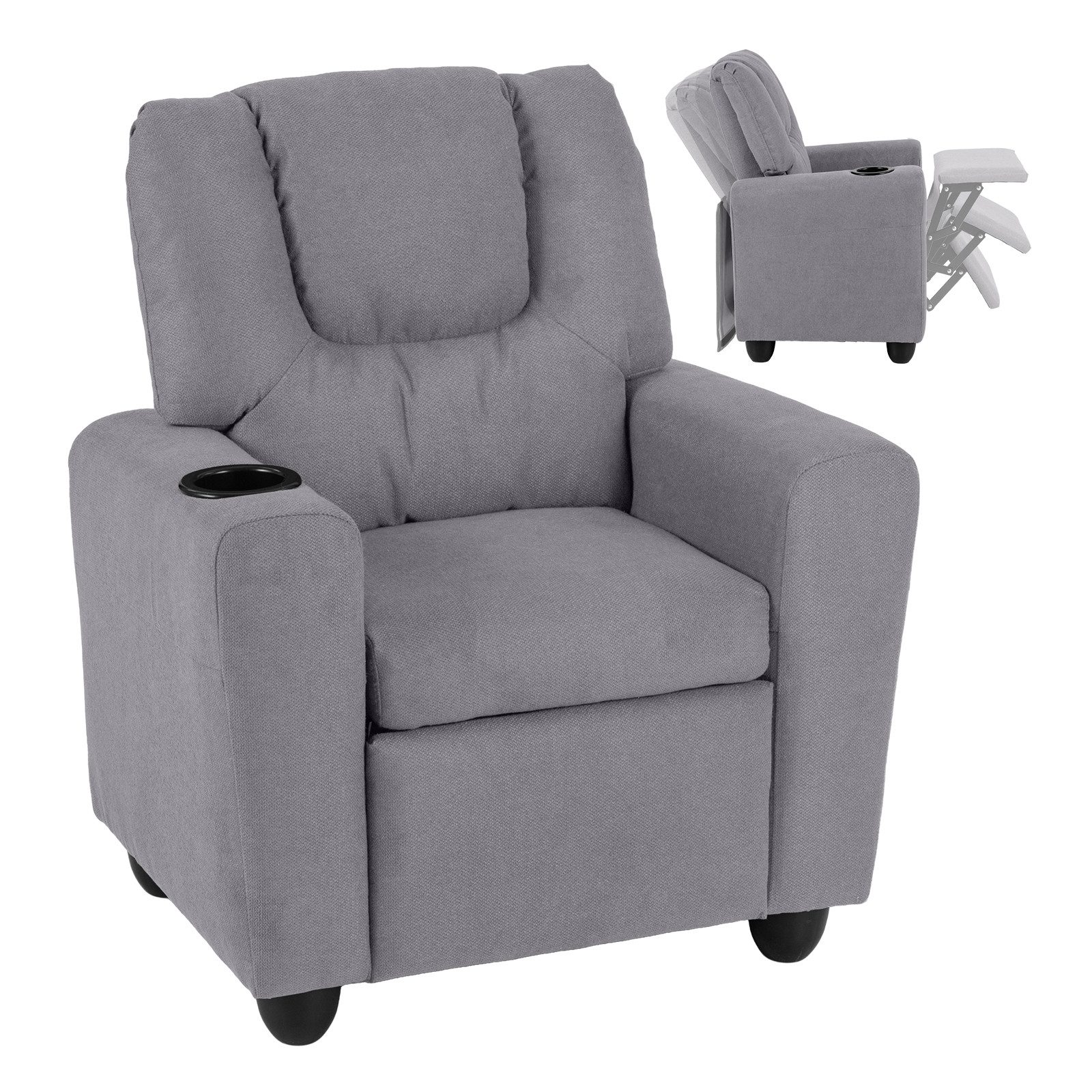 COSTWAY Kindersofa, Kindersessel mit verstellbarer Rückenlehne & Fußstütze