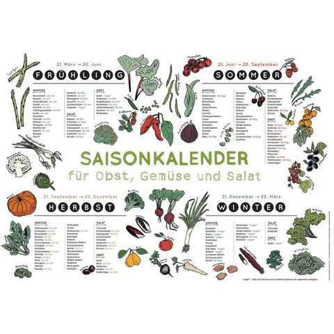 Anaconda Poster Saisonkalender für Obst, Gemüse und Salat