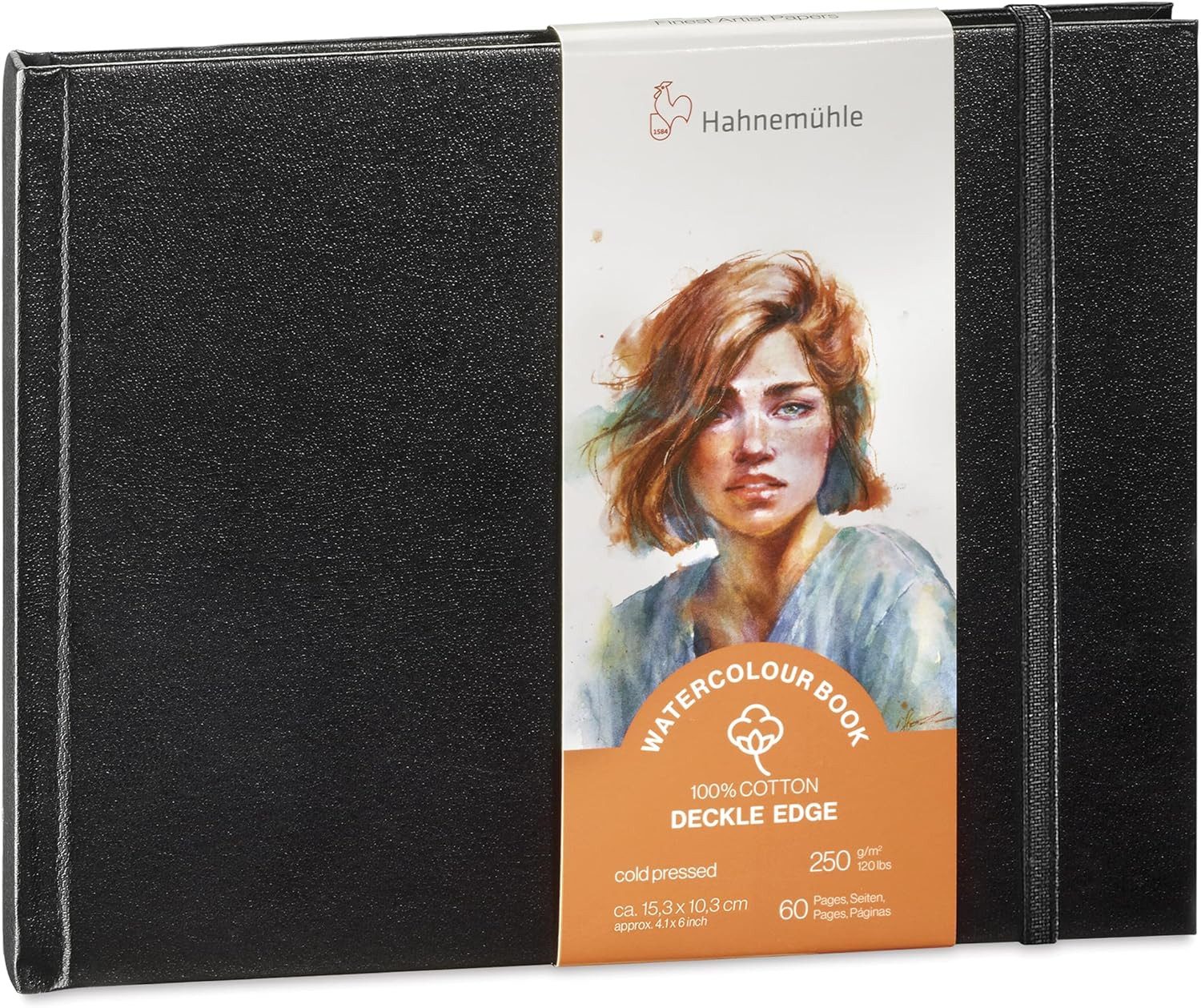 Hahnemühle Aquarellblock Watercolour Book Deckle Edge 250g/m², Landschaftsformat ca.15,3x10,3cm