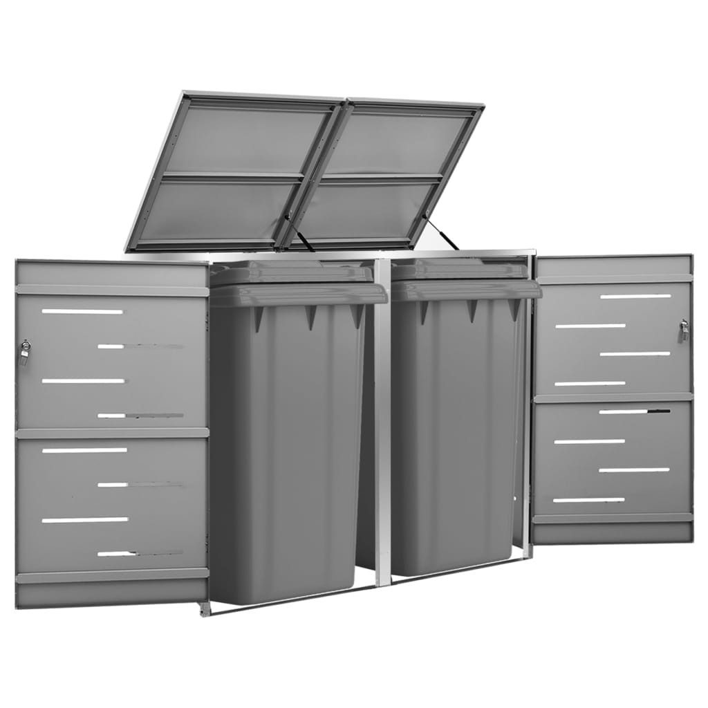 vidaXL Mülltonnenbox 2 Tonnen - 138x77,5x115,5 cm Mülltonnenbox Mülltonnenverkleidung Edel