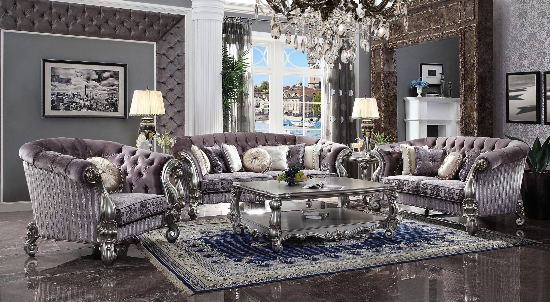 Xlmoebel Polstergarnitur Klassische Sofagarnitur 3+2 Sitz Couch Barock Wohnlandschaft, (2-tlg), Made in Europa