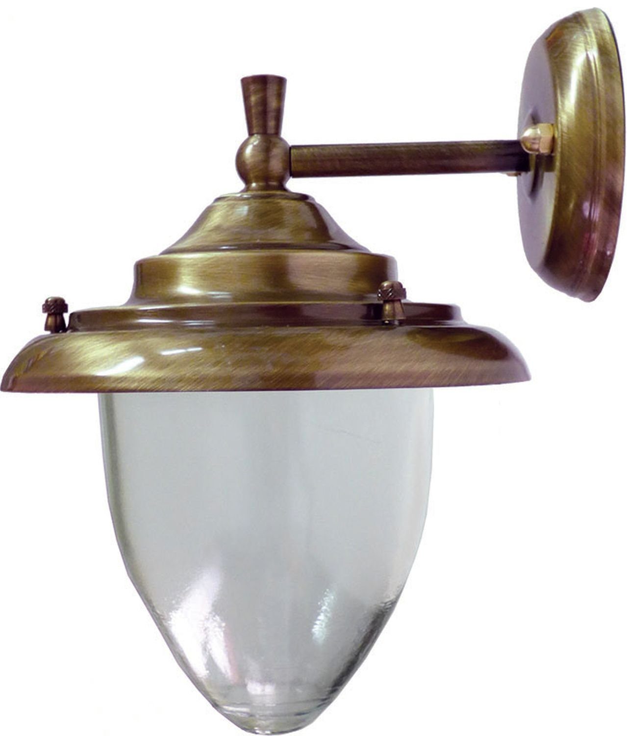 Licht-Erlebnisse Außen-Wandleuchte GREVENA, ohne Leuchtmittel, Wandlaterne aus Messing E27 Maritim Garten Haus Hof