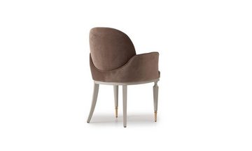 JVmoebel Esszimmerstuhl Esszimmerstuhl Küchenstuhl Stuhl mit Armlehnen Braun Polster Modern (1 St), Made in Europa