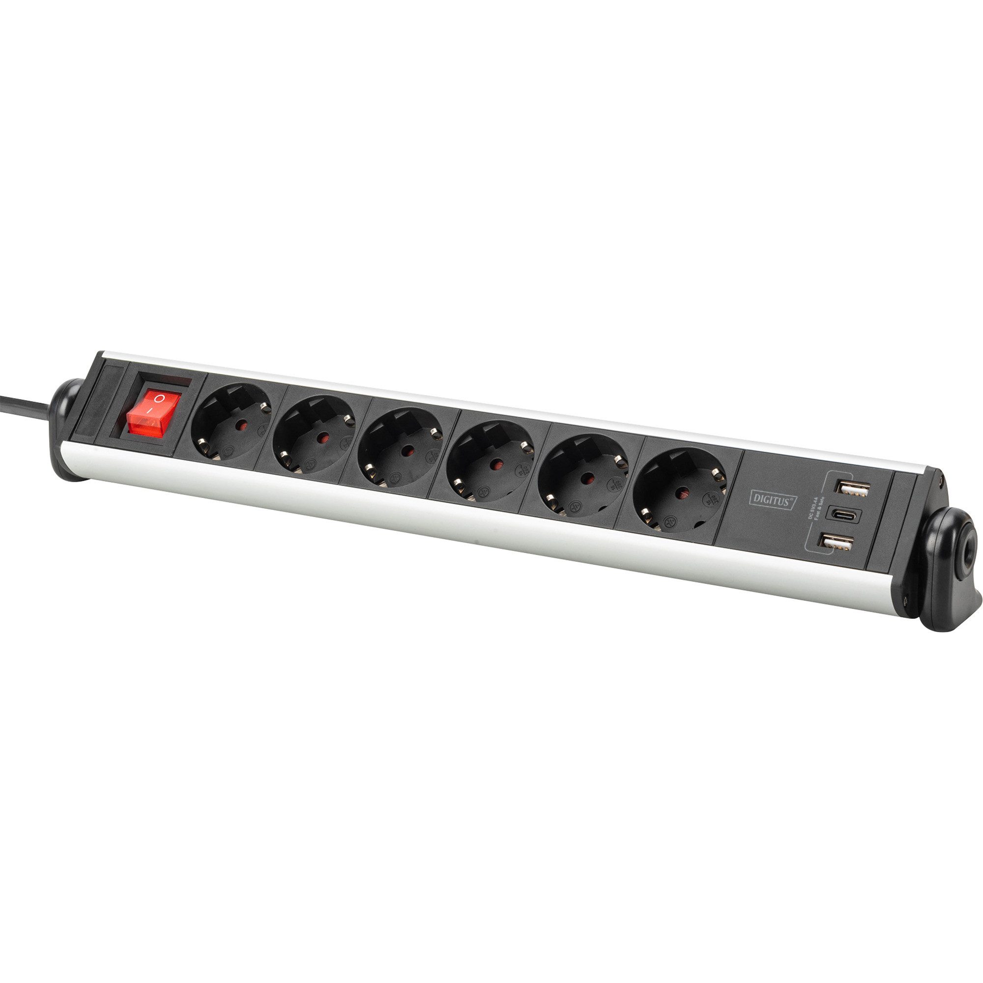 Digitus Digitus Office-Steckdosenleiste 6-fach, 3x USB, Mehrfachsteckdose
