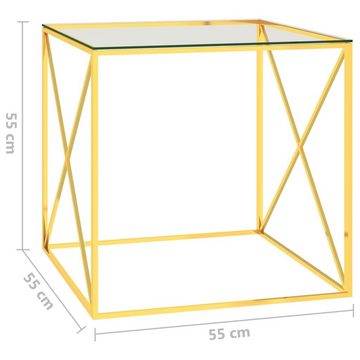 vidaXL Couchtisch Couchtisch Golden 55x55x55 cm Edelstahl und Glas (1-St)