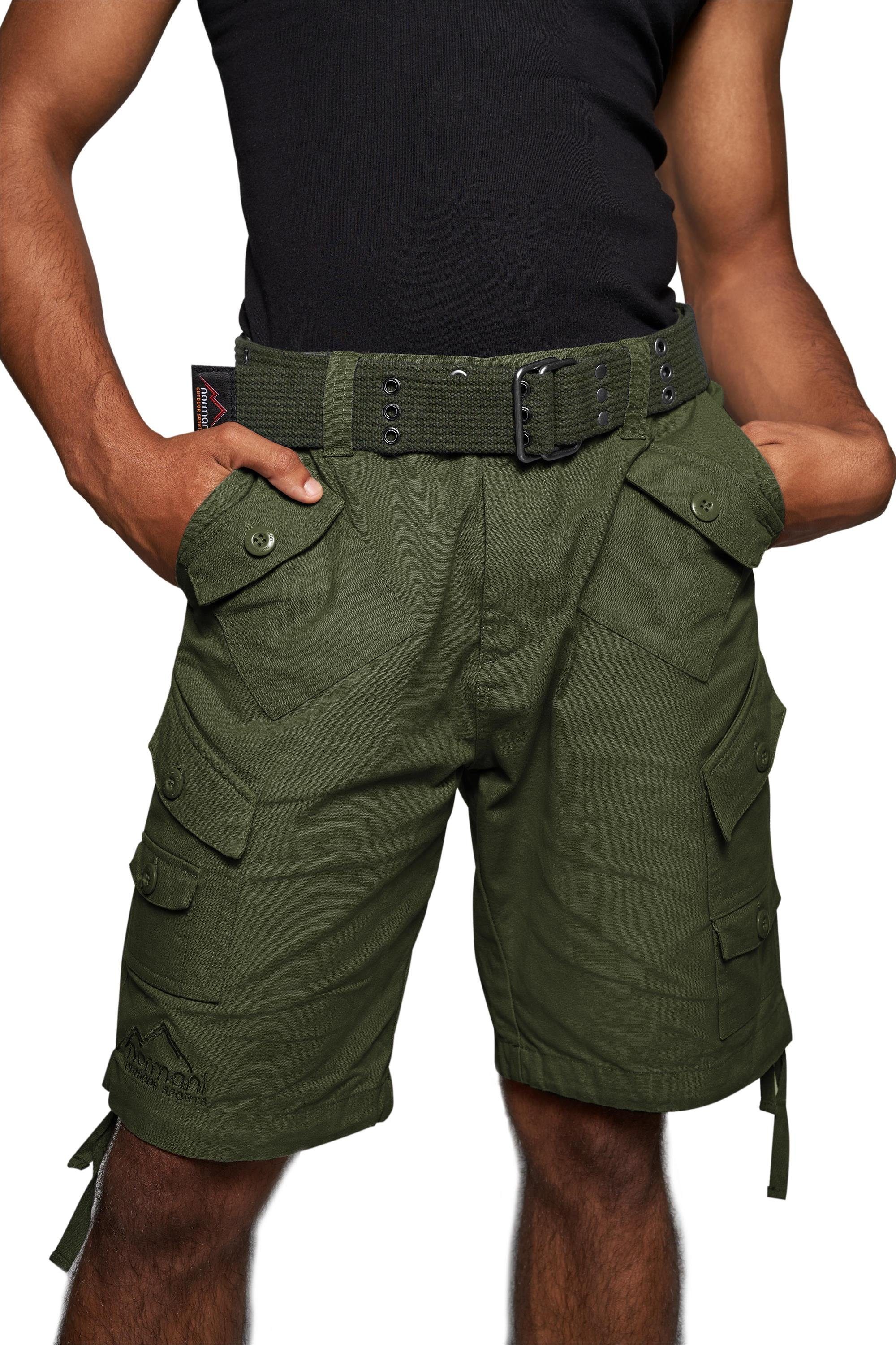 normani Bermudas Sommer-Shorts „Sonora“ mit Gürtel „Wadi“ Vinatge Sommerhose mit 16 Taschen